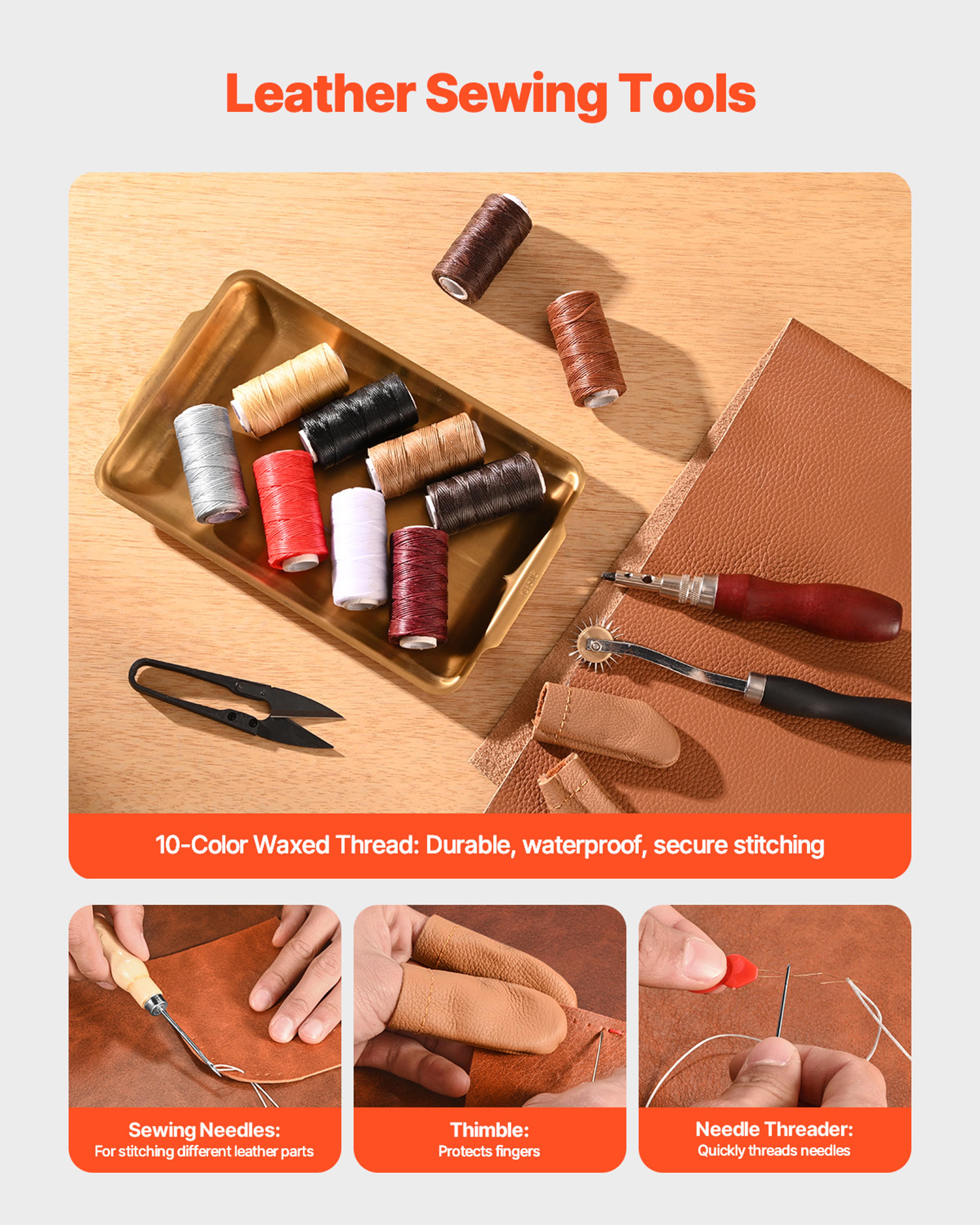Leather Craft Tools Kit Engraving Punching Sewing Stamping Tools With Storage Bag 1