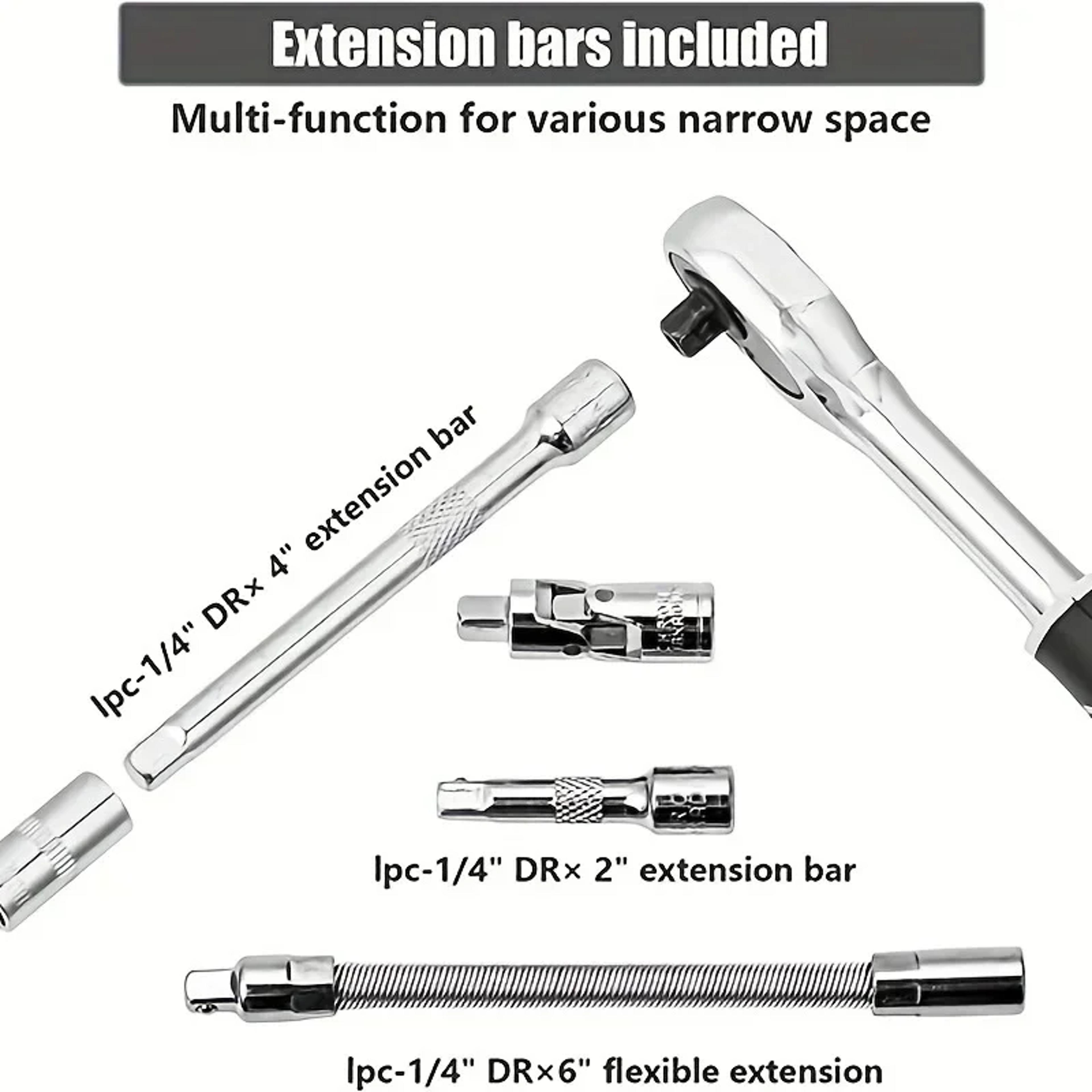 Car Repair Tool Kit Ratchet Wrench Set Socket Set Torque Repair Tools For Auto Repair 5