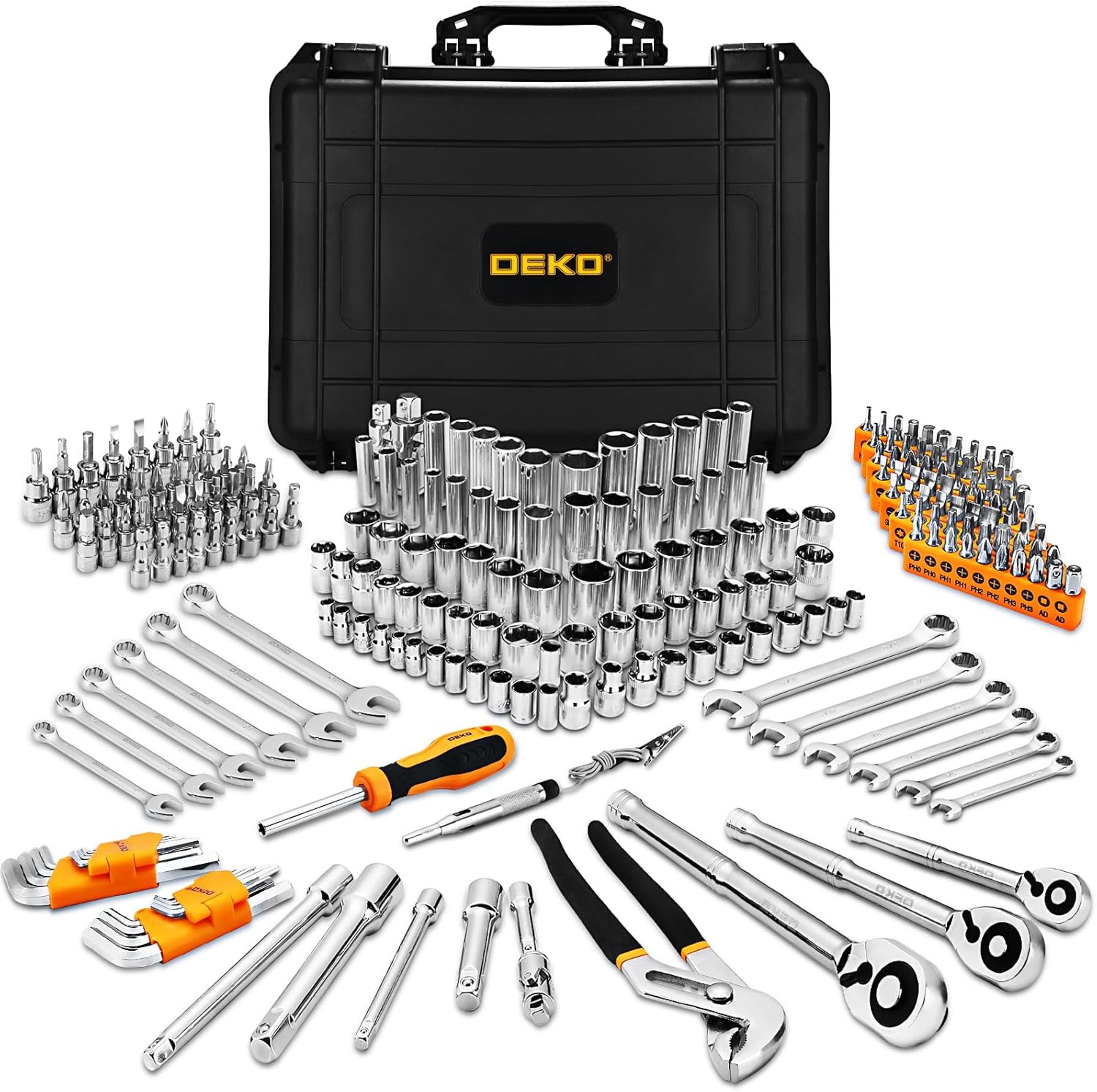 mechanic hand tools kit ratchet wrench auto tool box set socket sets for car home repair