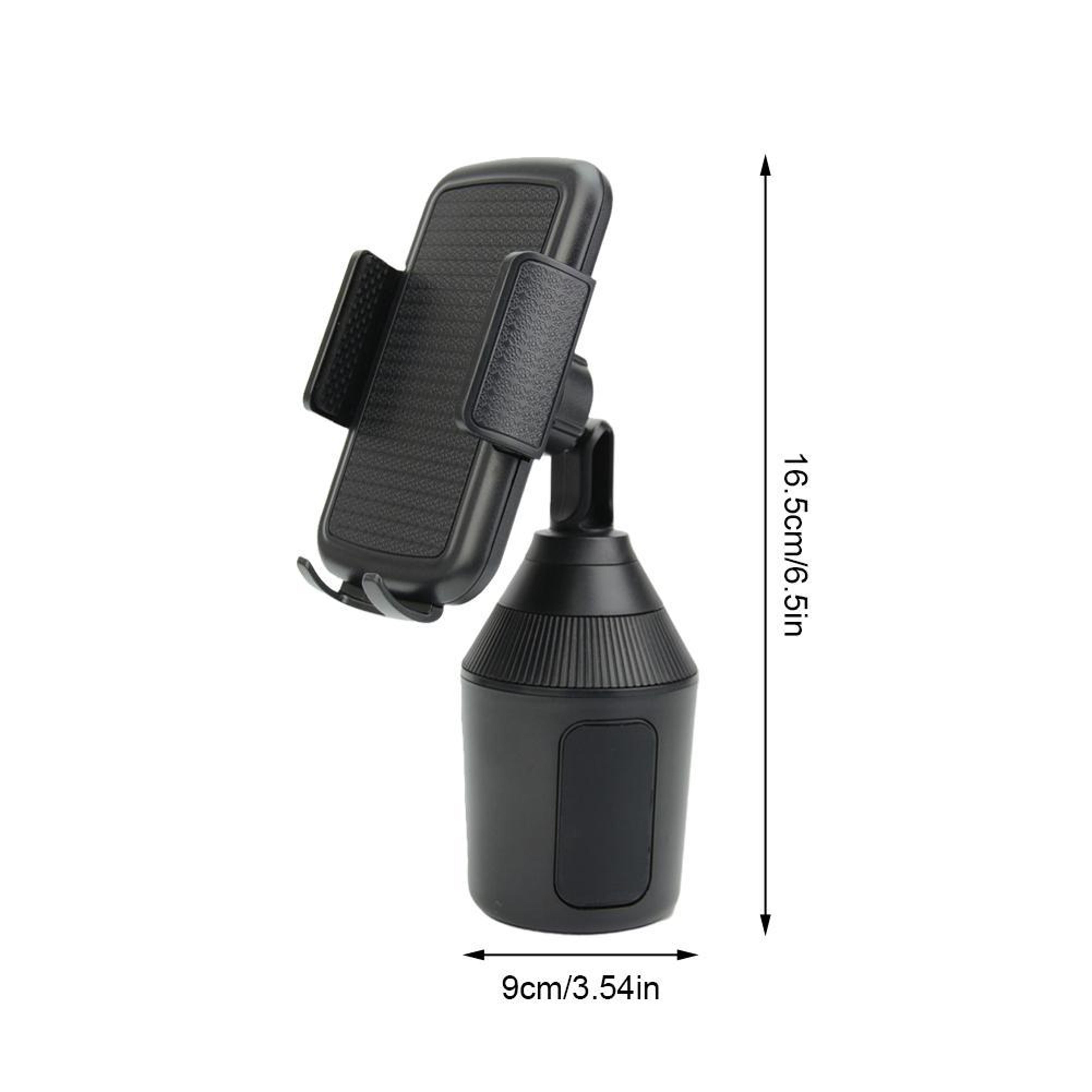 universal car cup holder phone mount with rotating stand and adjustable drink holder
