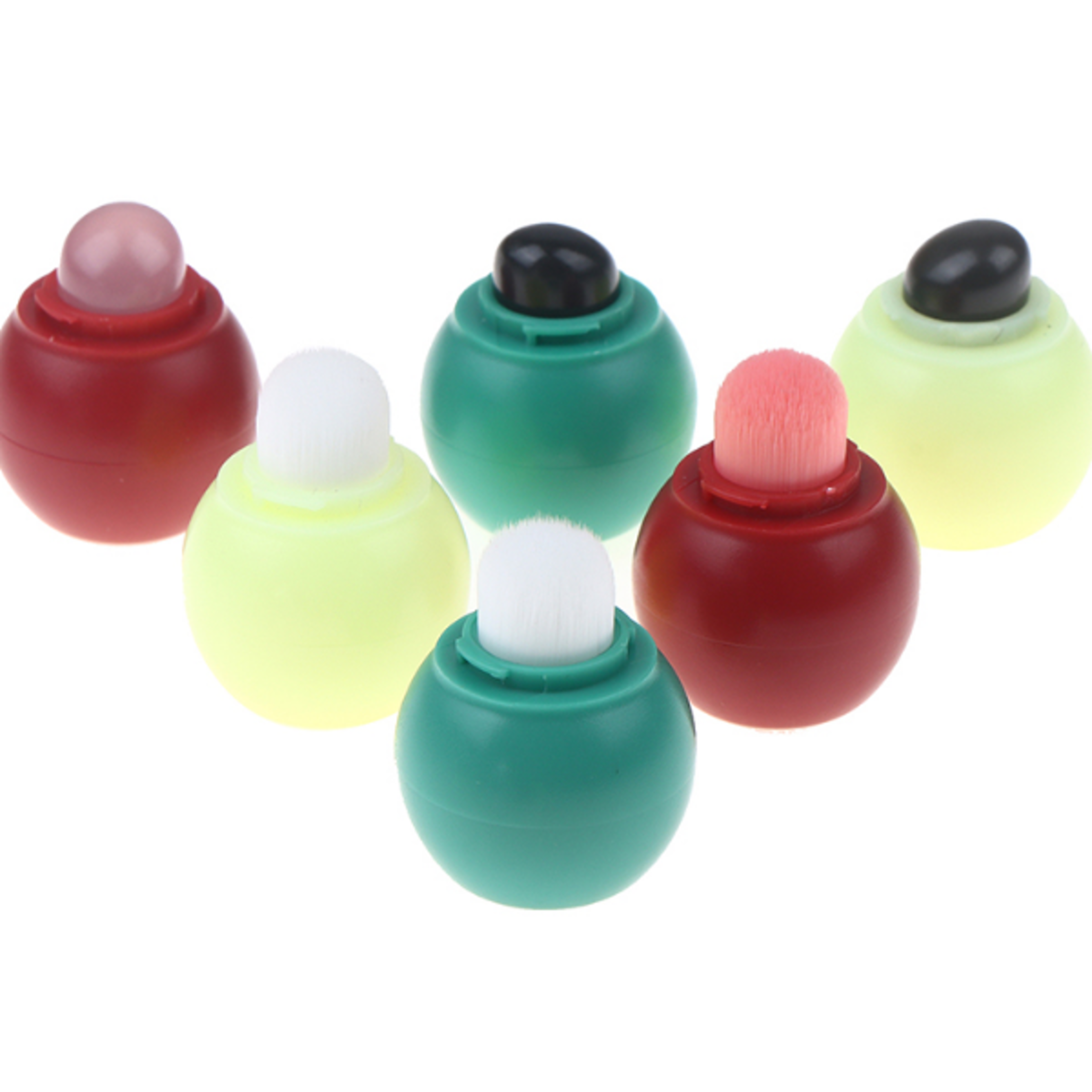 portable silicone lip brush with cap for lip balm and lipstick touch ups