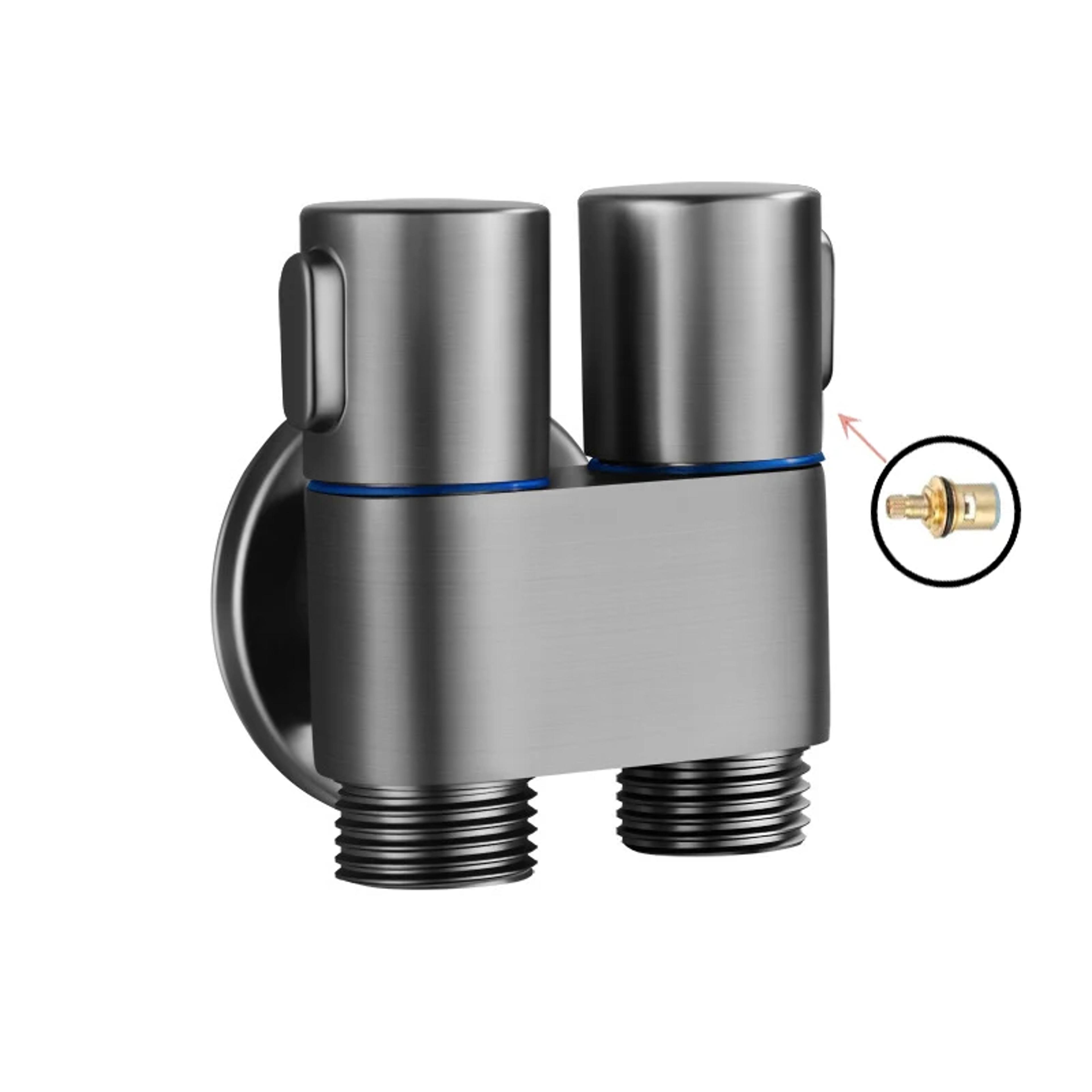 Dual Outlet Handheld Bidet Sprayer Set For Toilet With Angle Valve 1