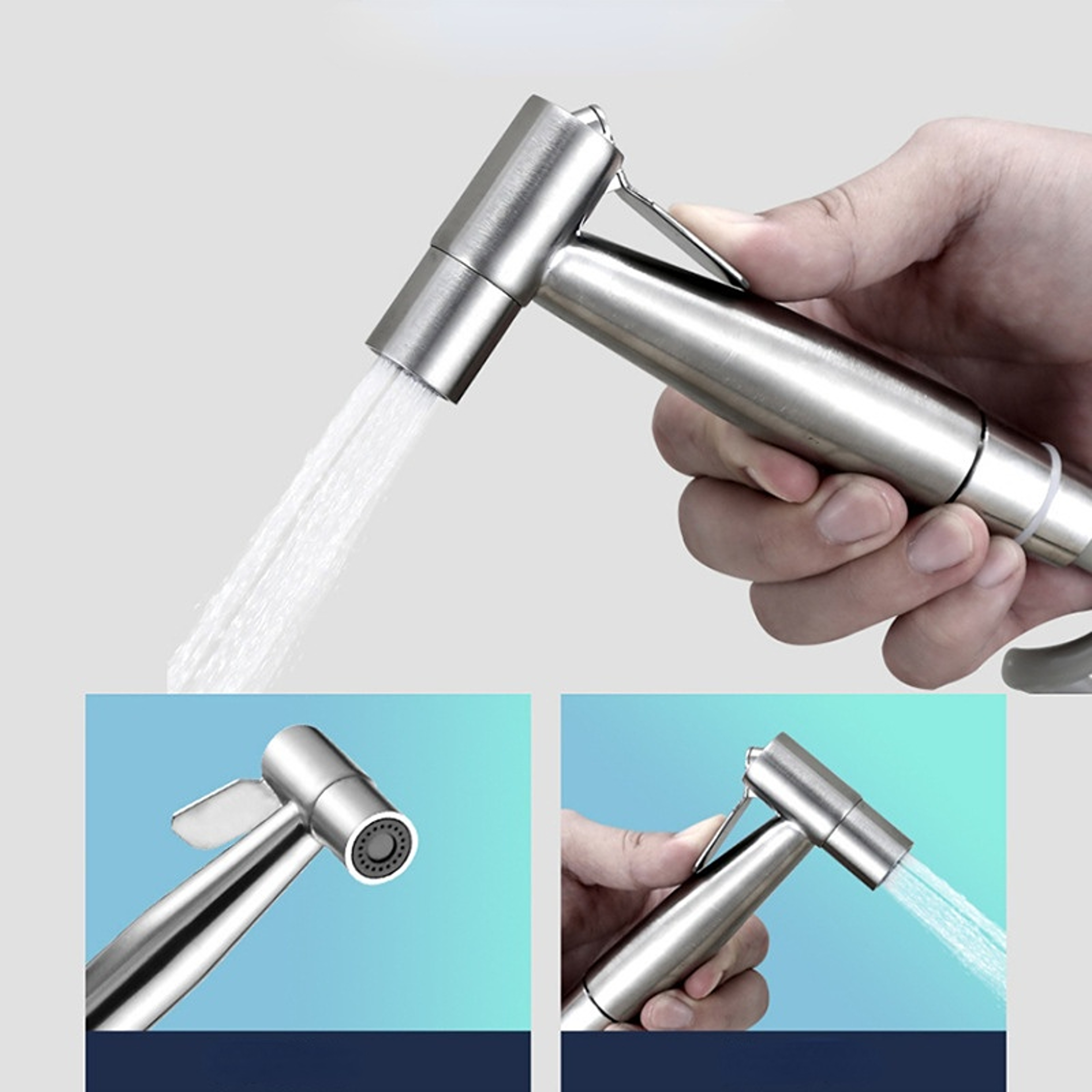 Stainless Steel Handheld Bidet Sprayer For Toilet With Adjustable Flow 2