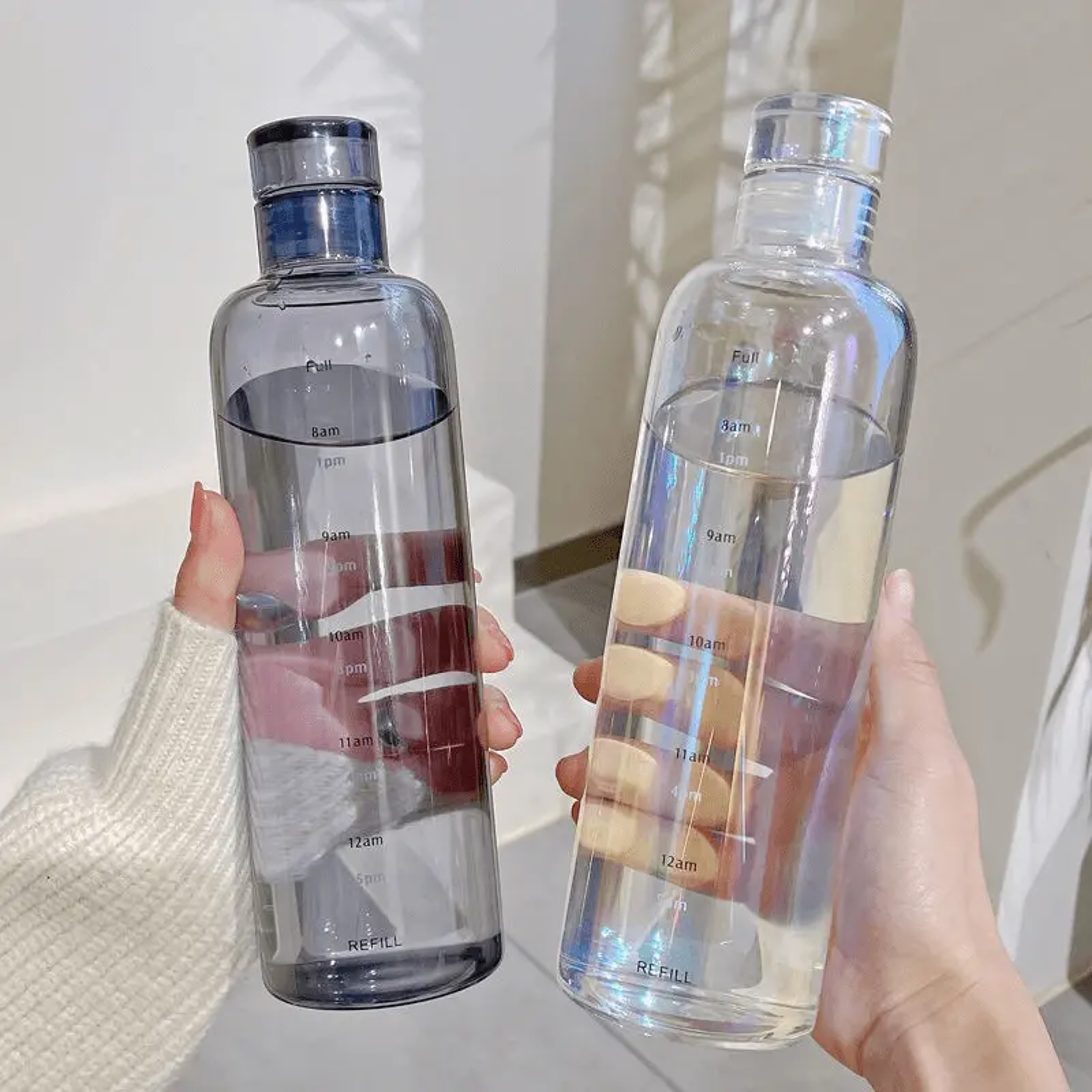 leakproof motivational water bottle with time marker for gym travel and daily hydration