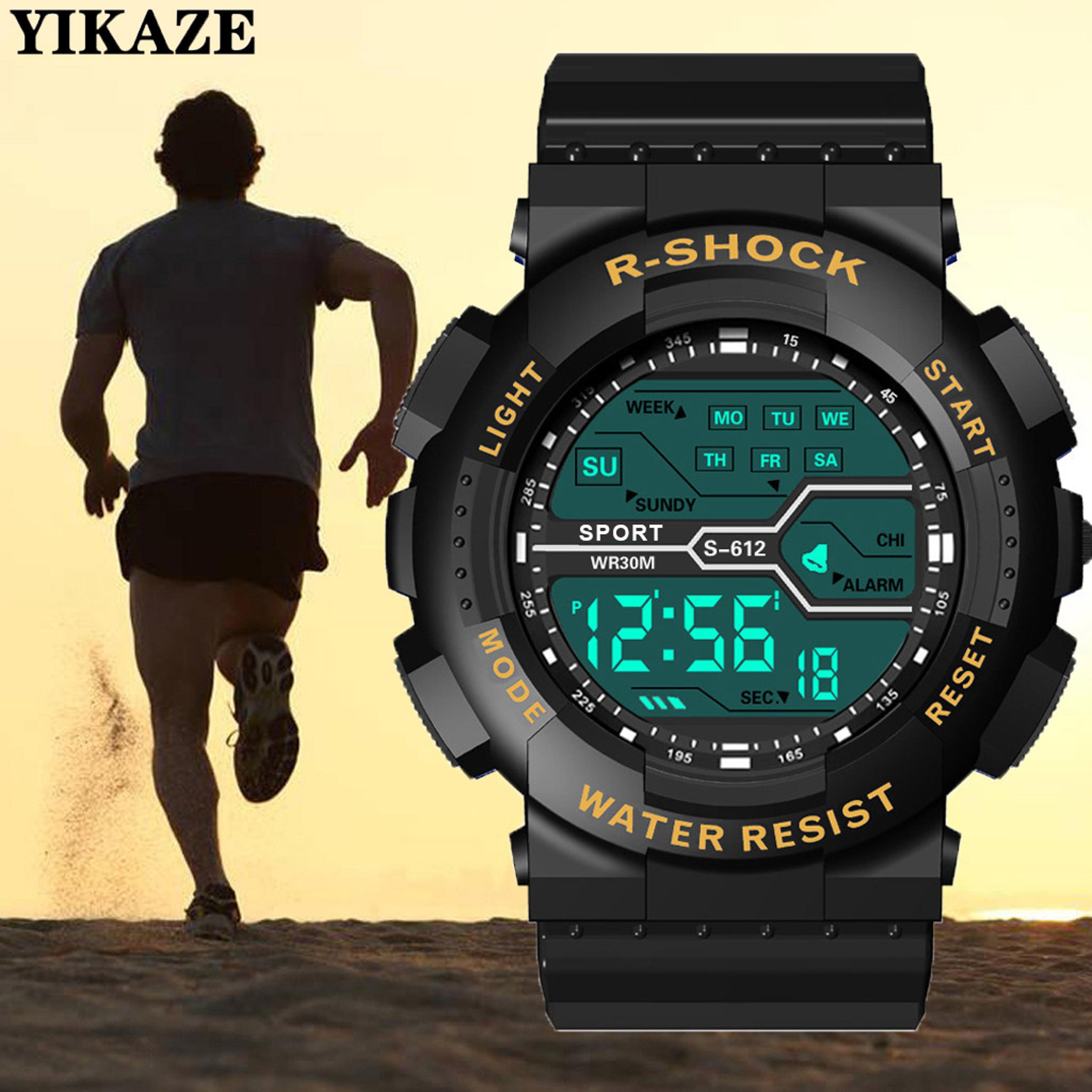 Mens Waterproof LED Digital Sports Watch Large Face Military Style 1