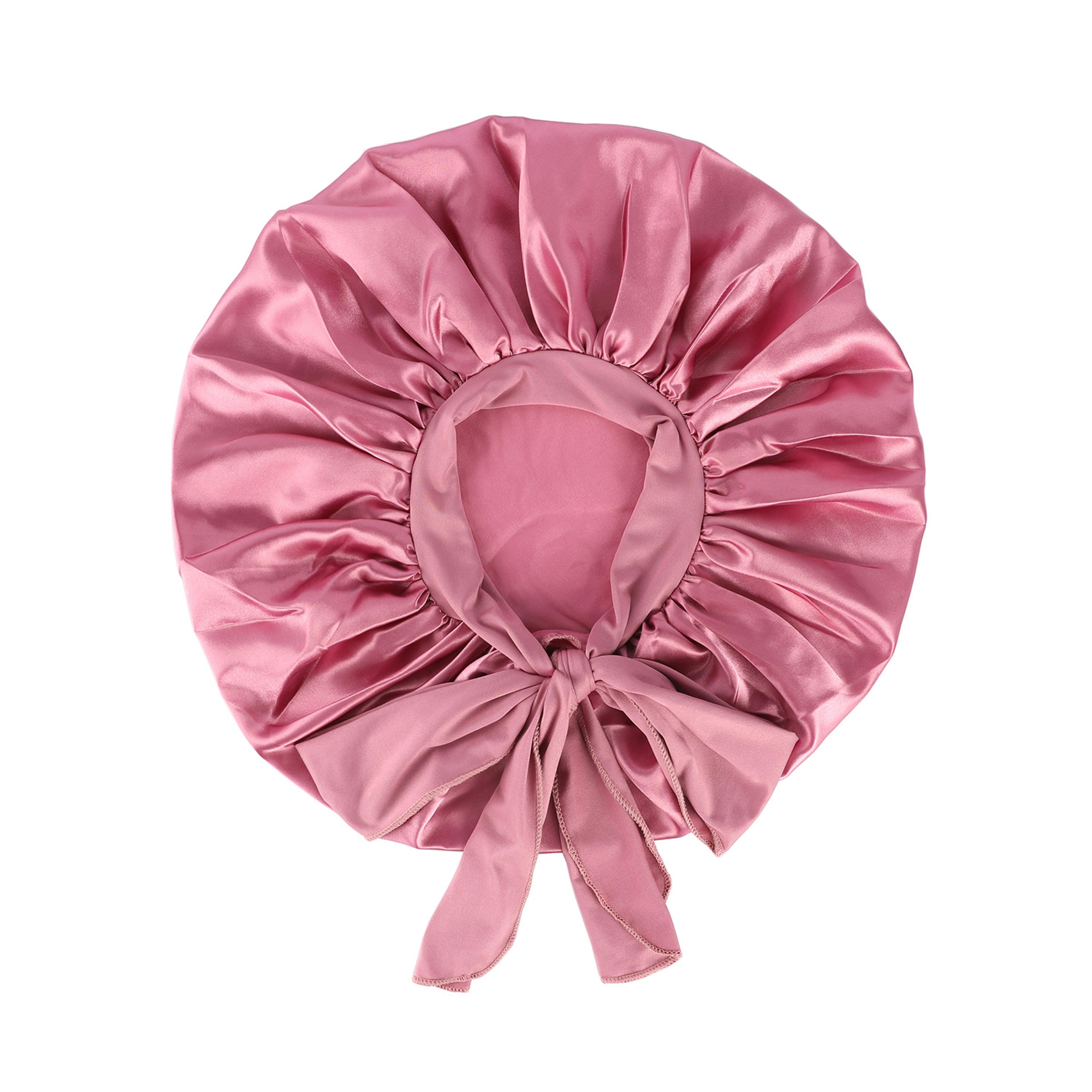 Large Satin Bonnet For Sleeping With Adjustable Tie Band 2