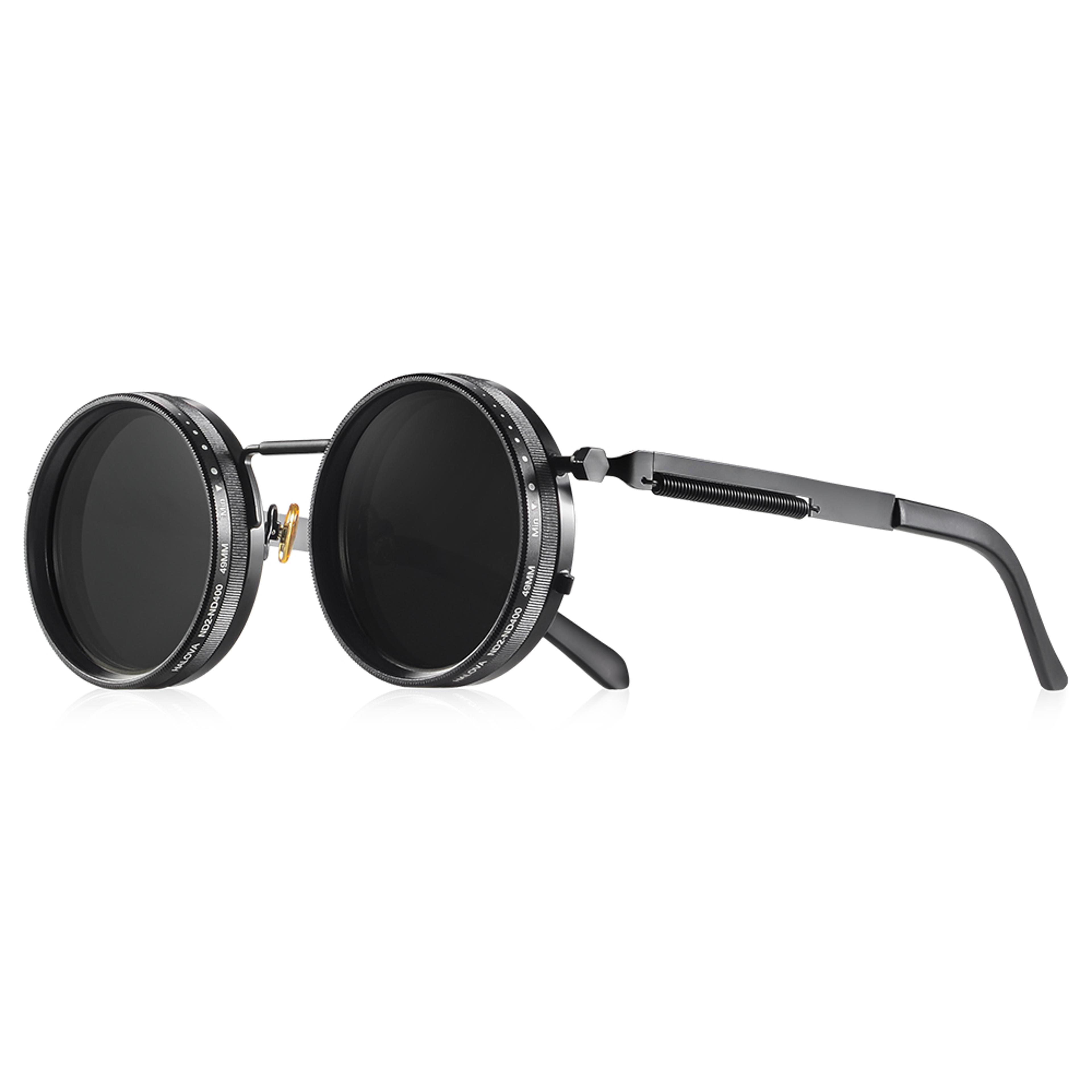 adjustable tint polarized round sunglasses with protection