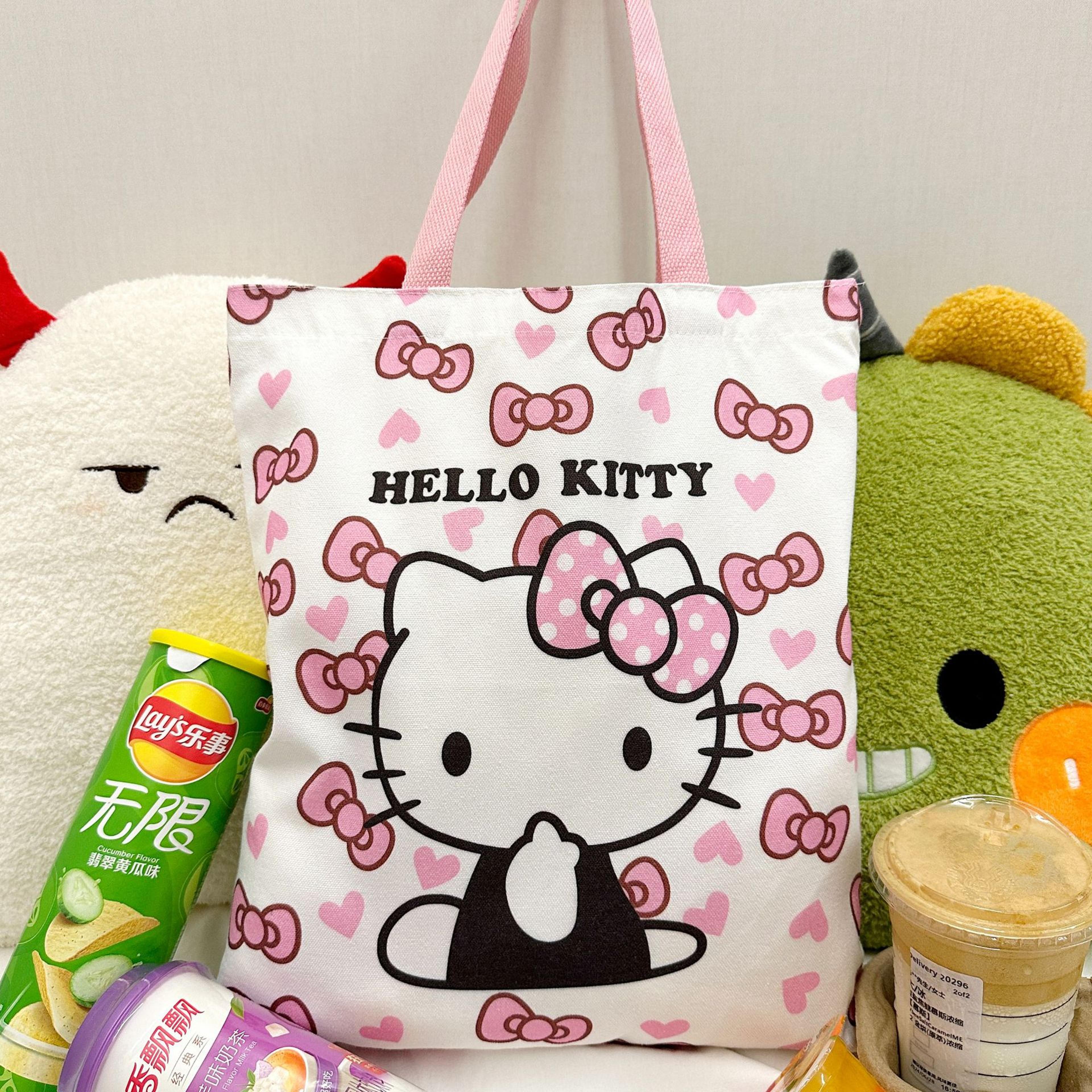 Hello Kitty Tote Bag Large Capacity Canvas Shoulder Bag For Girls 10