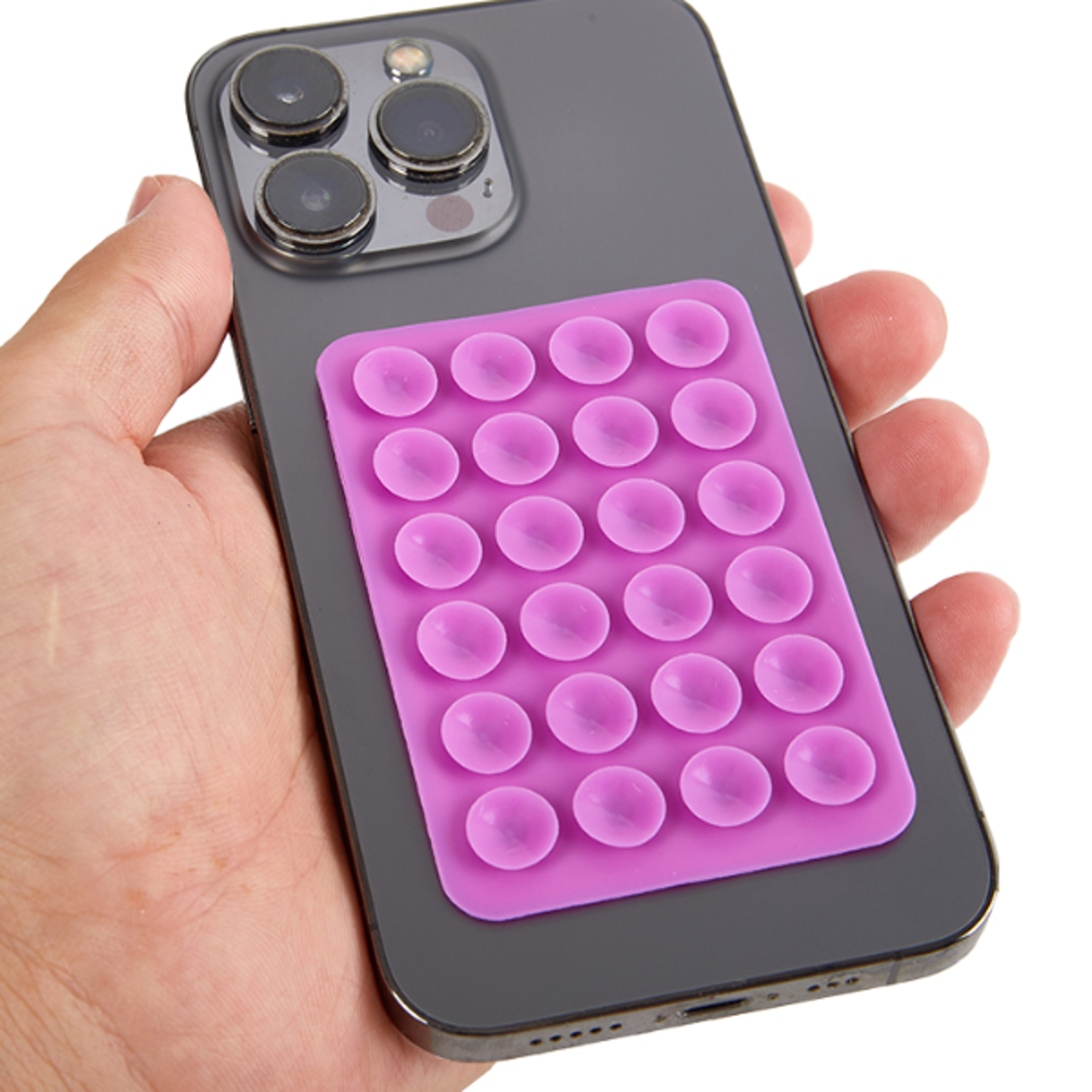 suction cup wall stand mat multifunctional silicone suction phone holder square anti-slip single-sided leather case mount