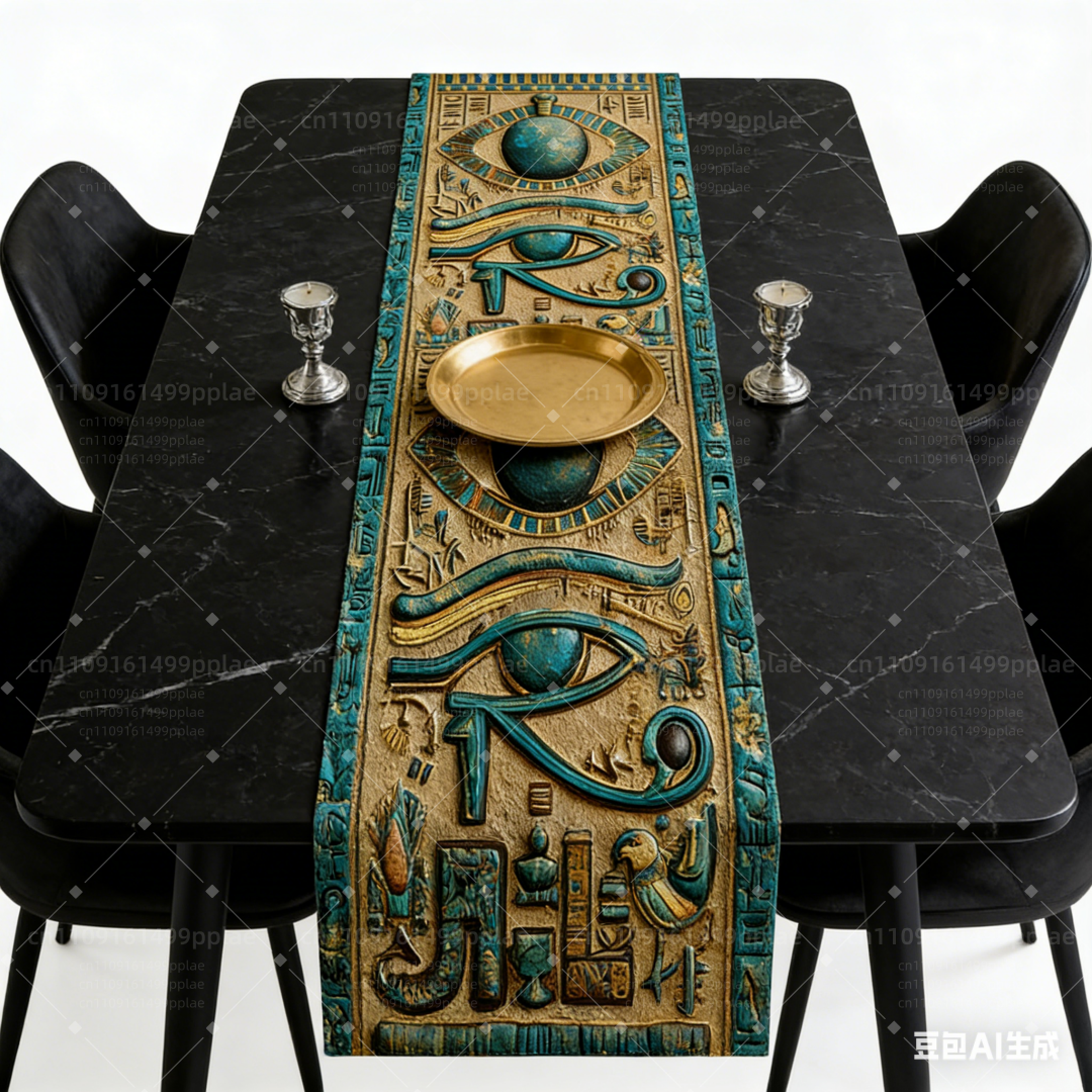 eye of horus egyptian table runner for altars and dining decor