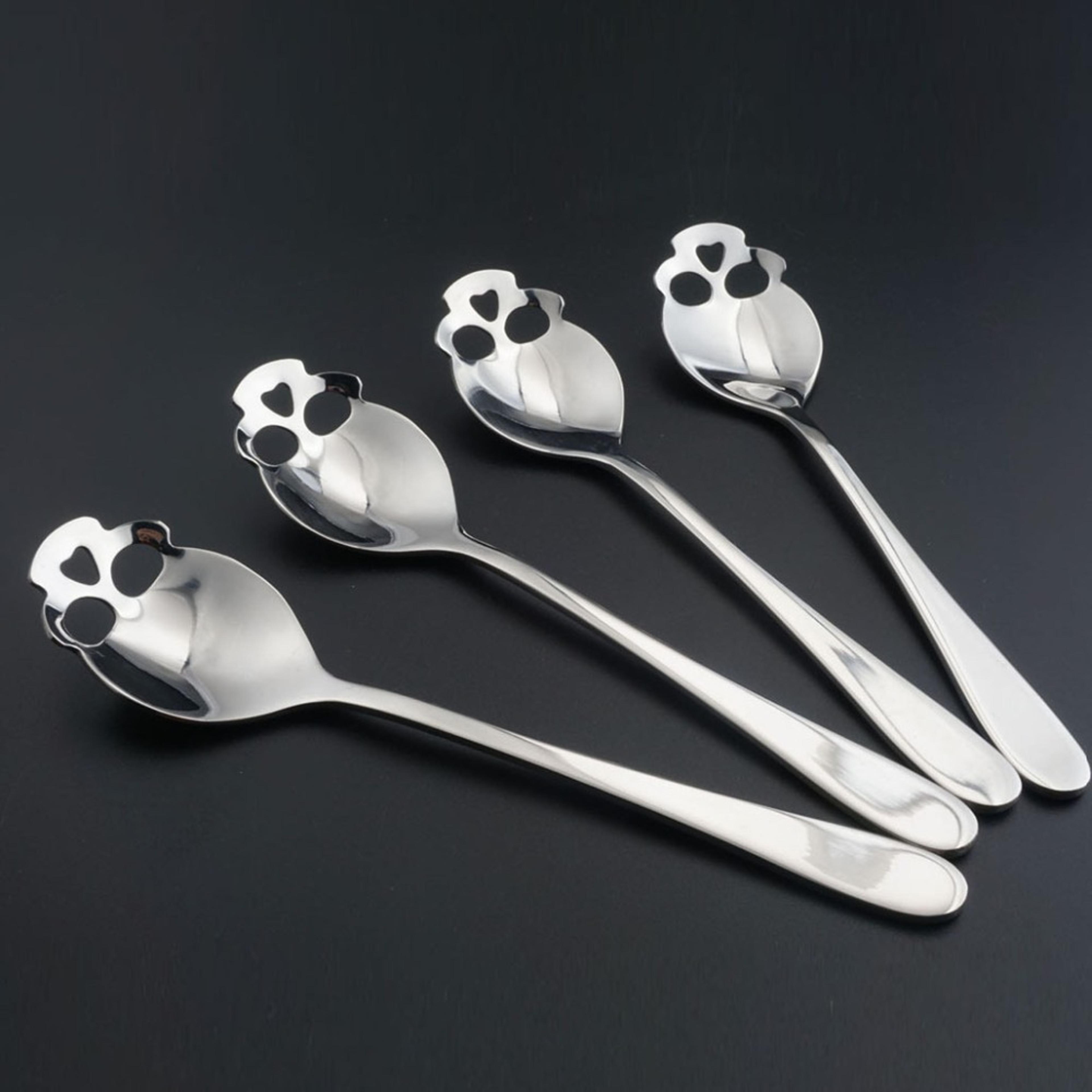 Skull Coffee Spoon Stainless Steel Gothic Dessert Tea Sugar Scoop 3