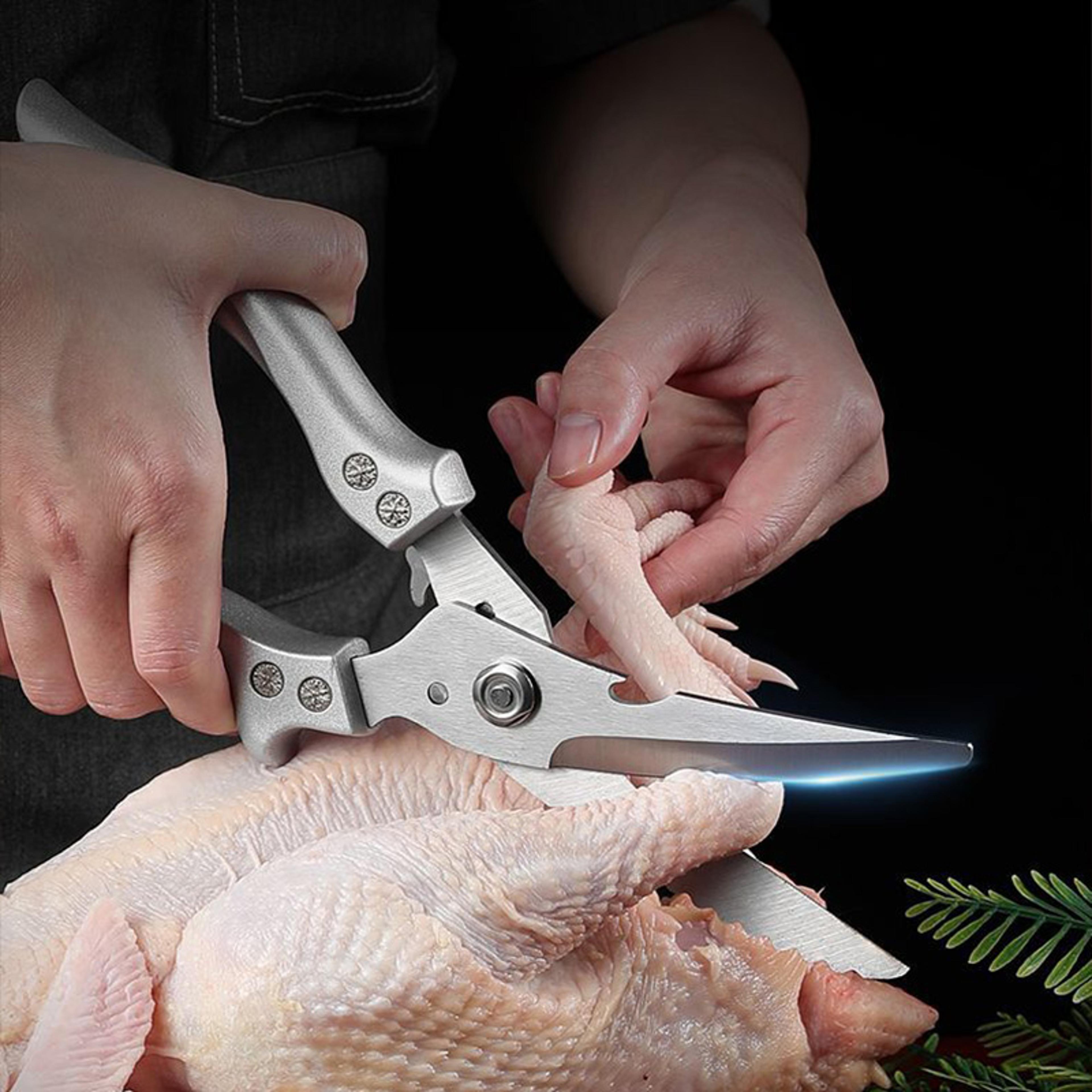 professional poultry shears heavy duty stainless steel kitchen scissors for chicken, turkey & fish