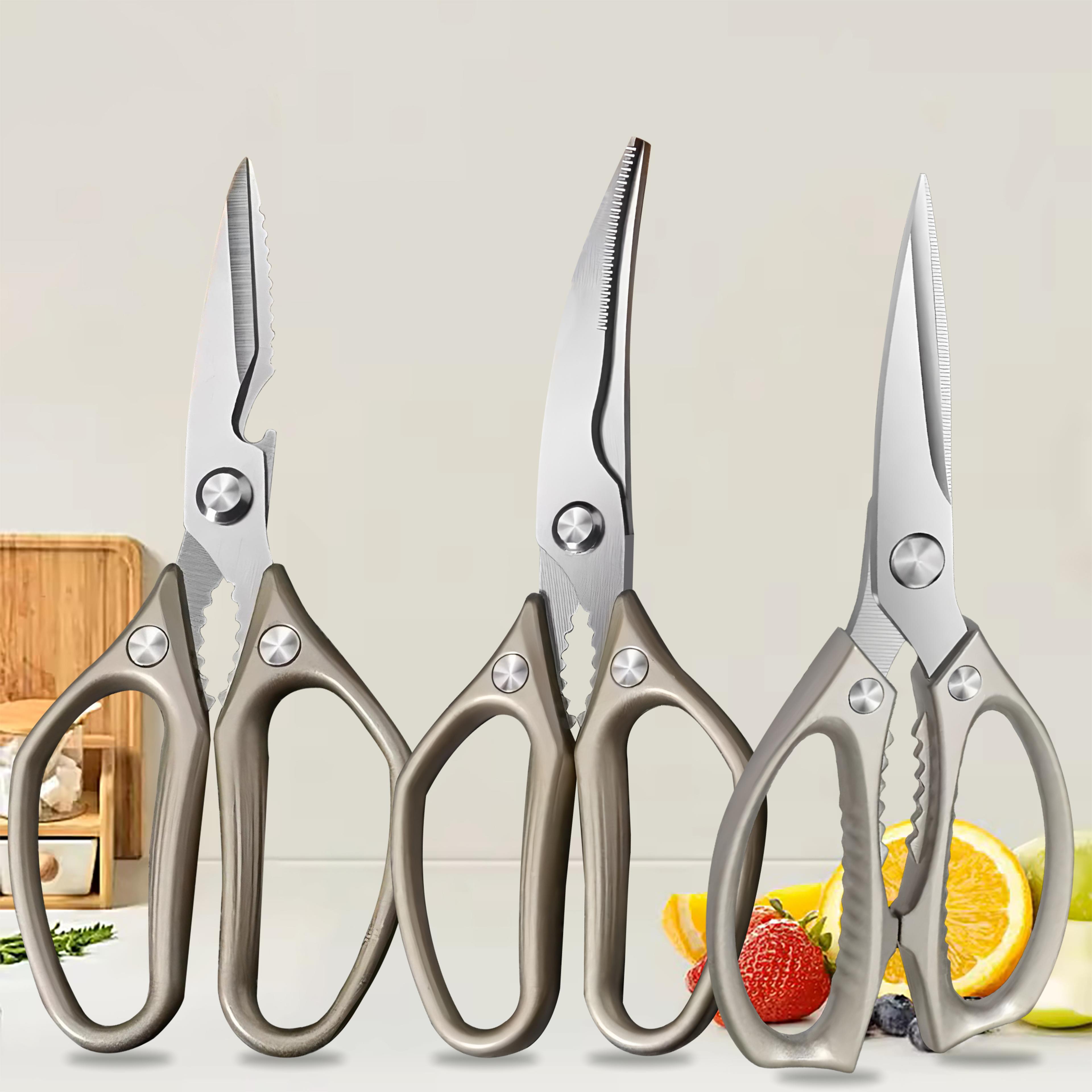 heavy duty kitchen scissors stainless steel poultry shears for chicken, fish & bbq prep
