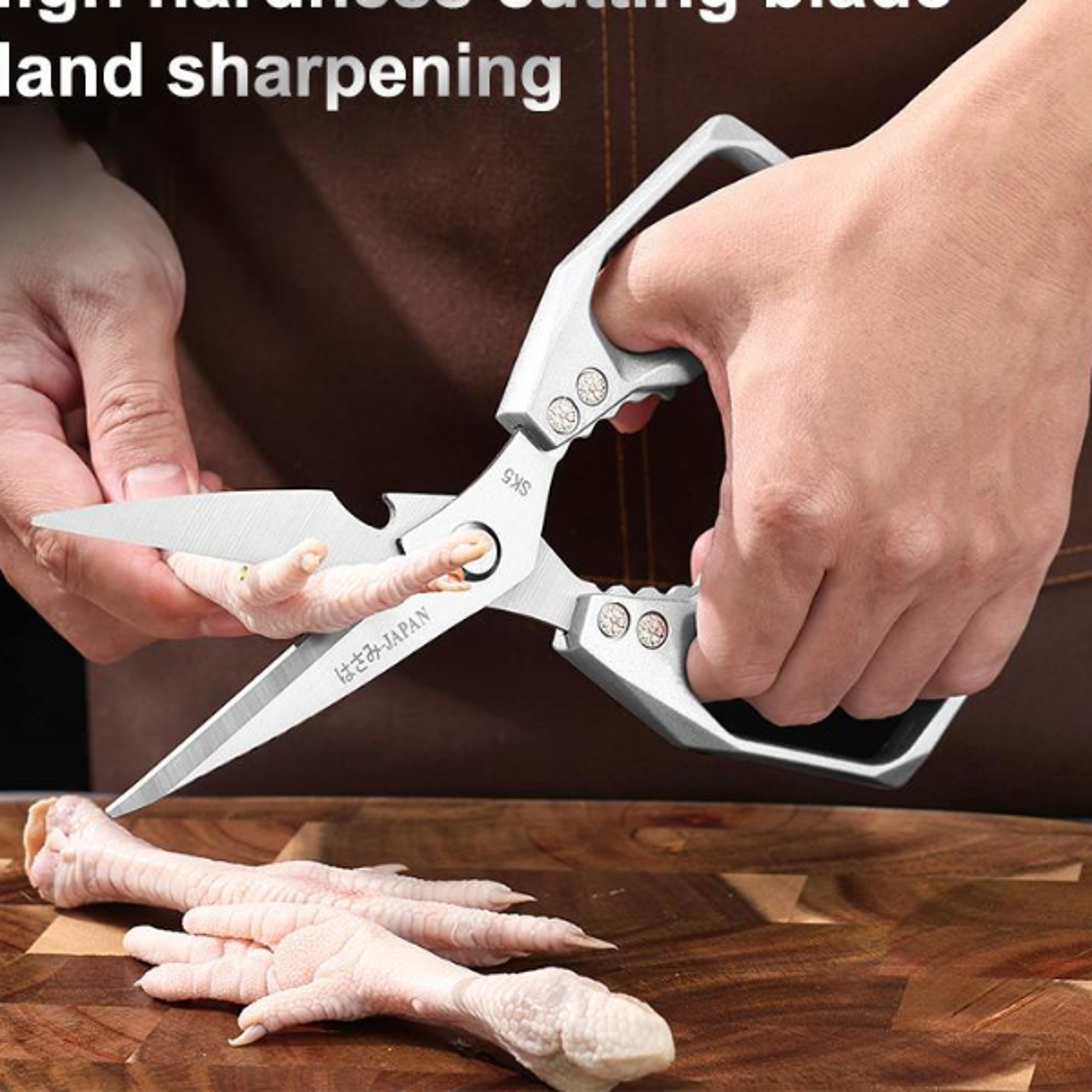 heavy duty stainless steel kitchen & poultry shears professional chicken, fish & duck cutting scissors