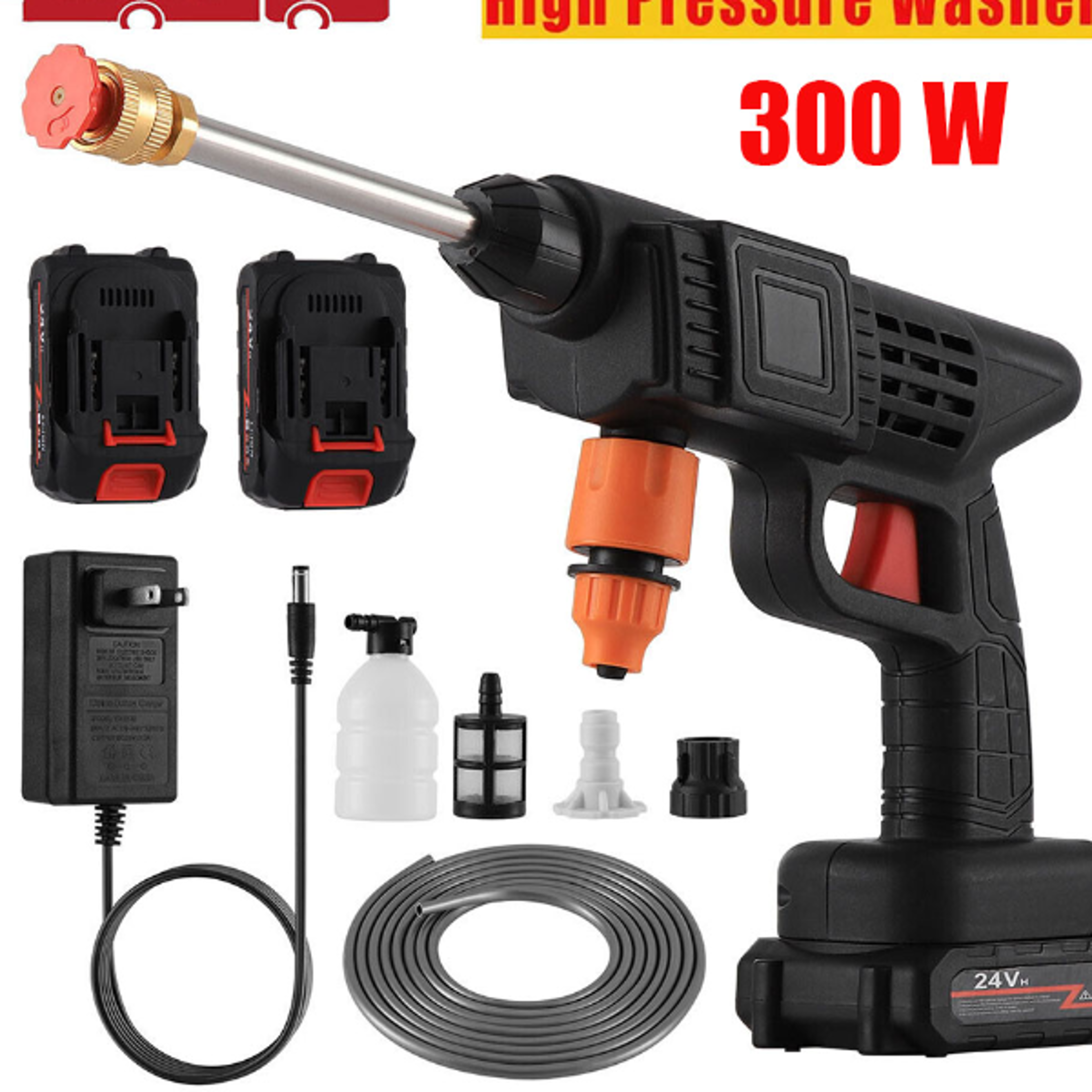 cordless high pressure portable car washer with foam generator