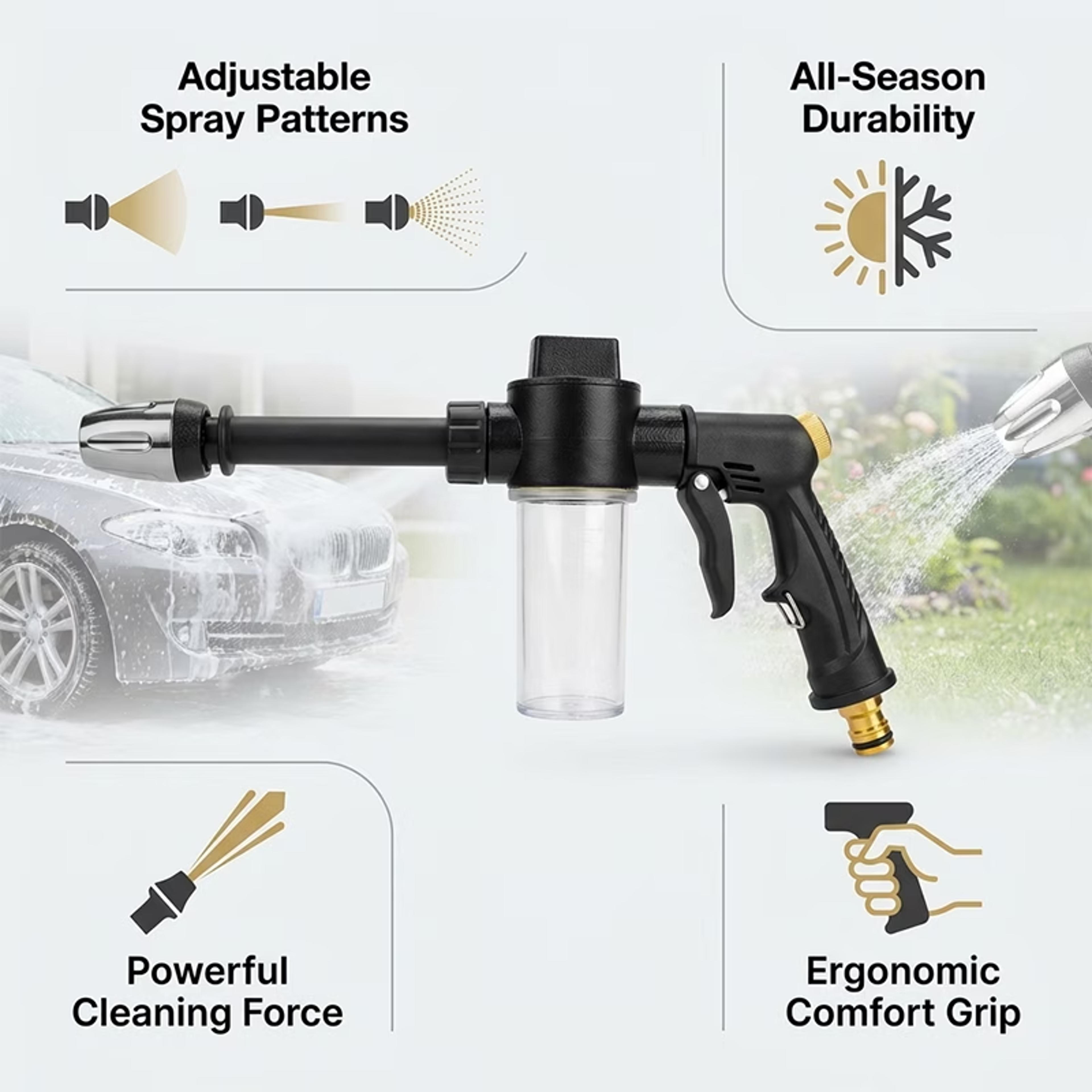 HydroFoam High Pressure Water Gun With Foam Sprayer For Car Wash Garden Watering  Home Cleaning 2