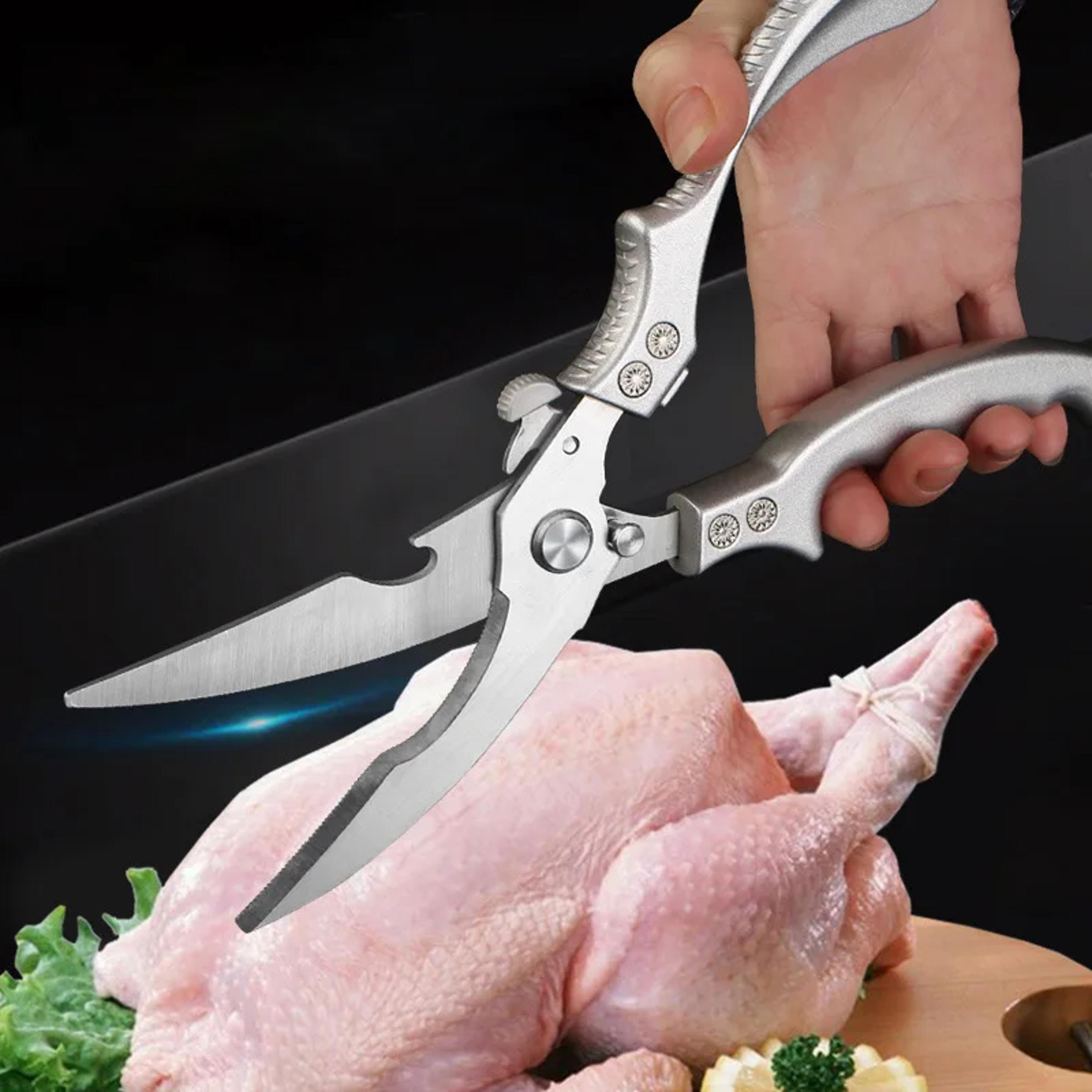 precision stainless steel chicken bone scissors & kitchen shears heavy duty poultry & fish cutter