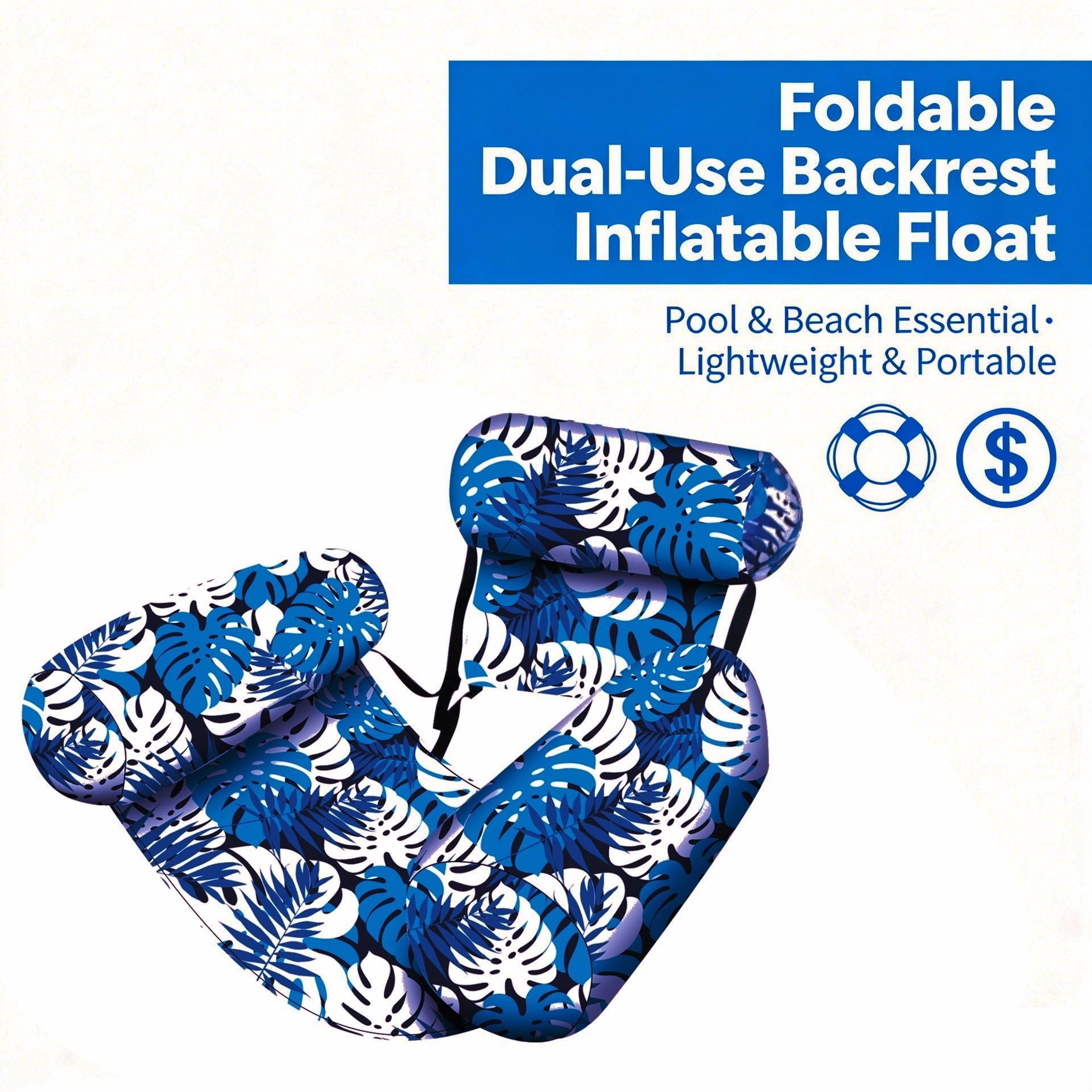 Inflatable Pool Lounger Floating Recliner Chair For Pool Lake  Beach Relaxation 1