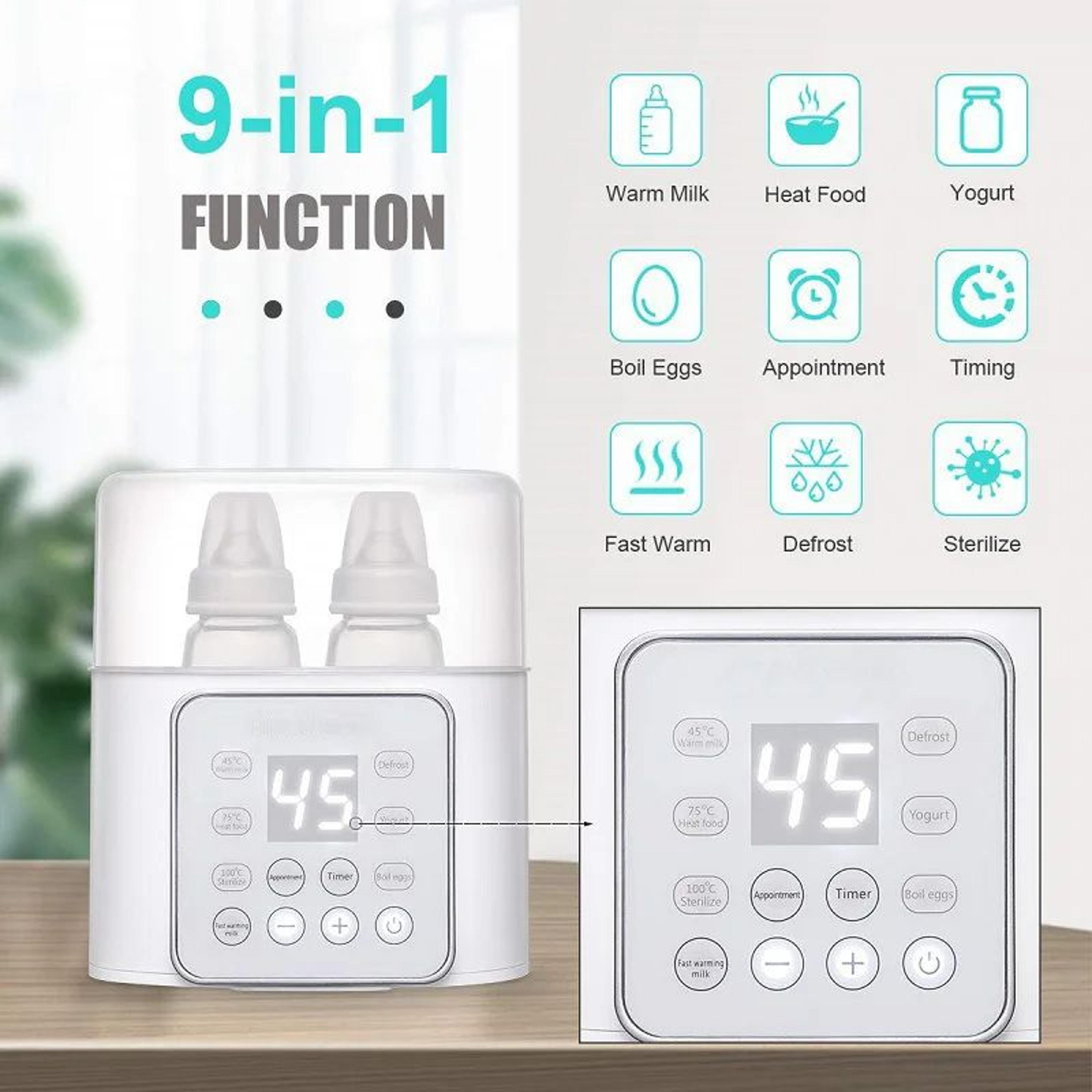 multi-function baby bottle warmer & sterilizer with accurate temperature control, fast milk heater & food warmer