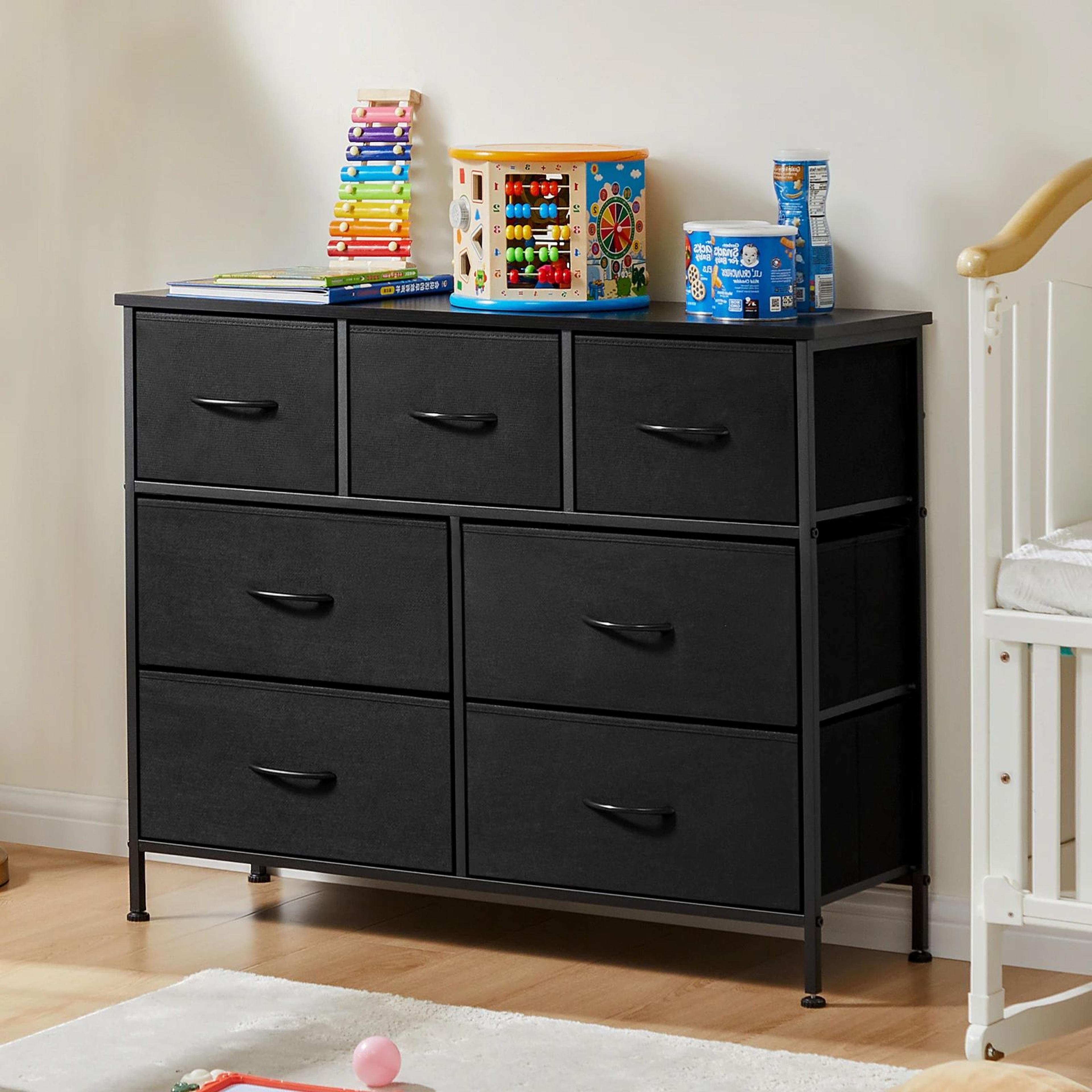 dresser for bedroom with 7 fabric drawers, organizer storage closet chest for clothes