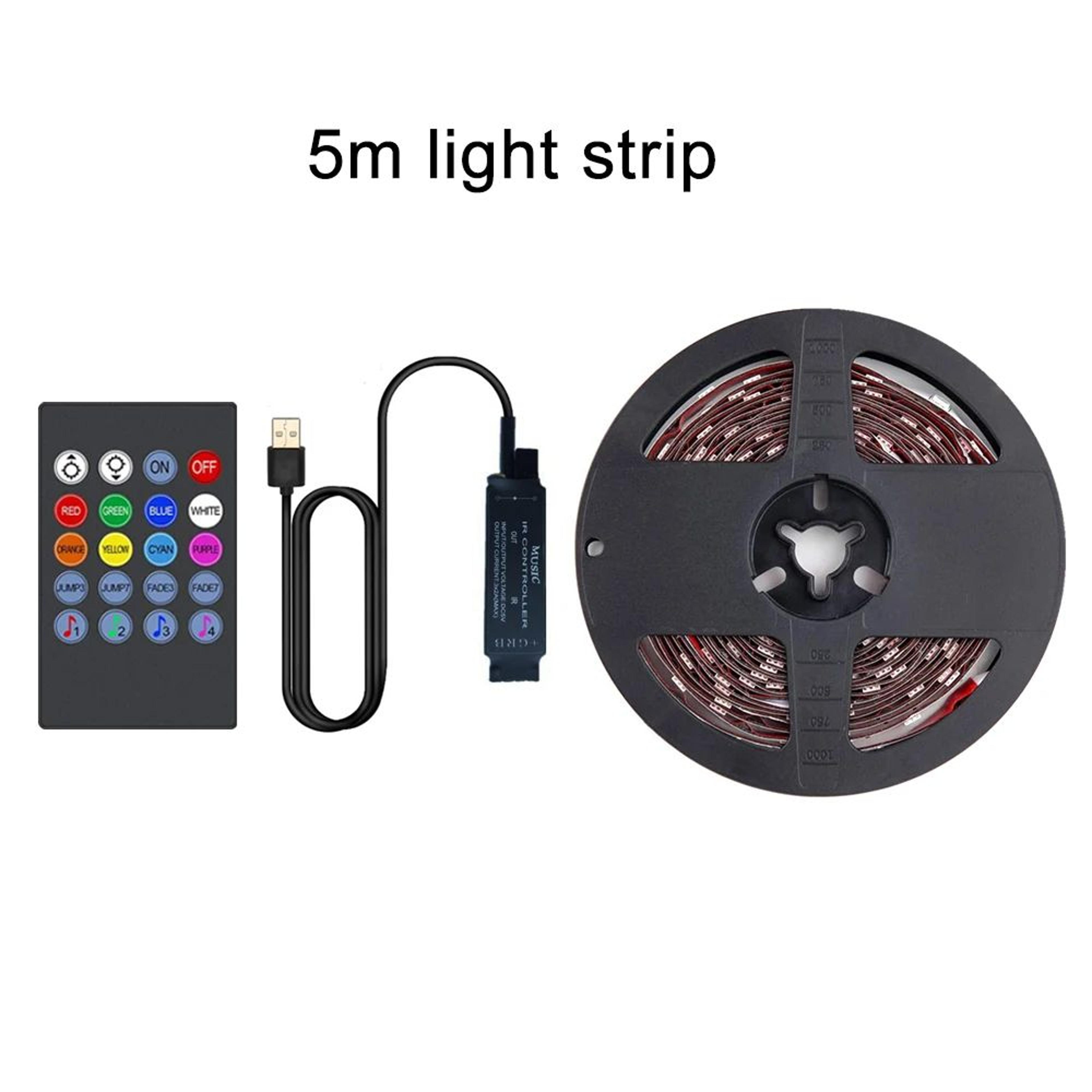 RGB LED TV Backlight Music Sync USB Powered Light Strip For TV PC And Mirror Adjustable Sound Sensi 8