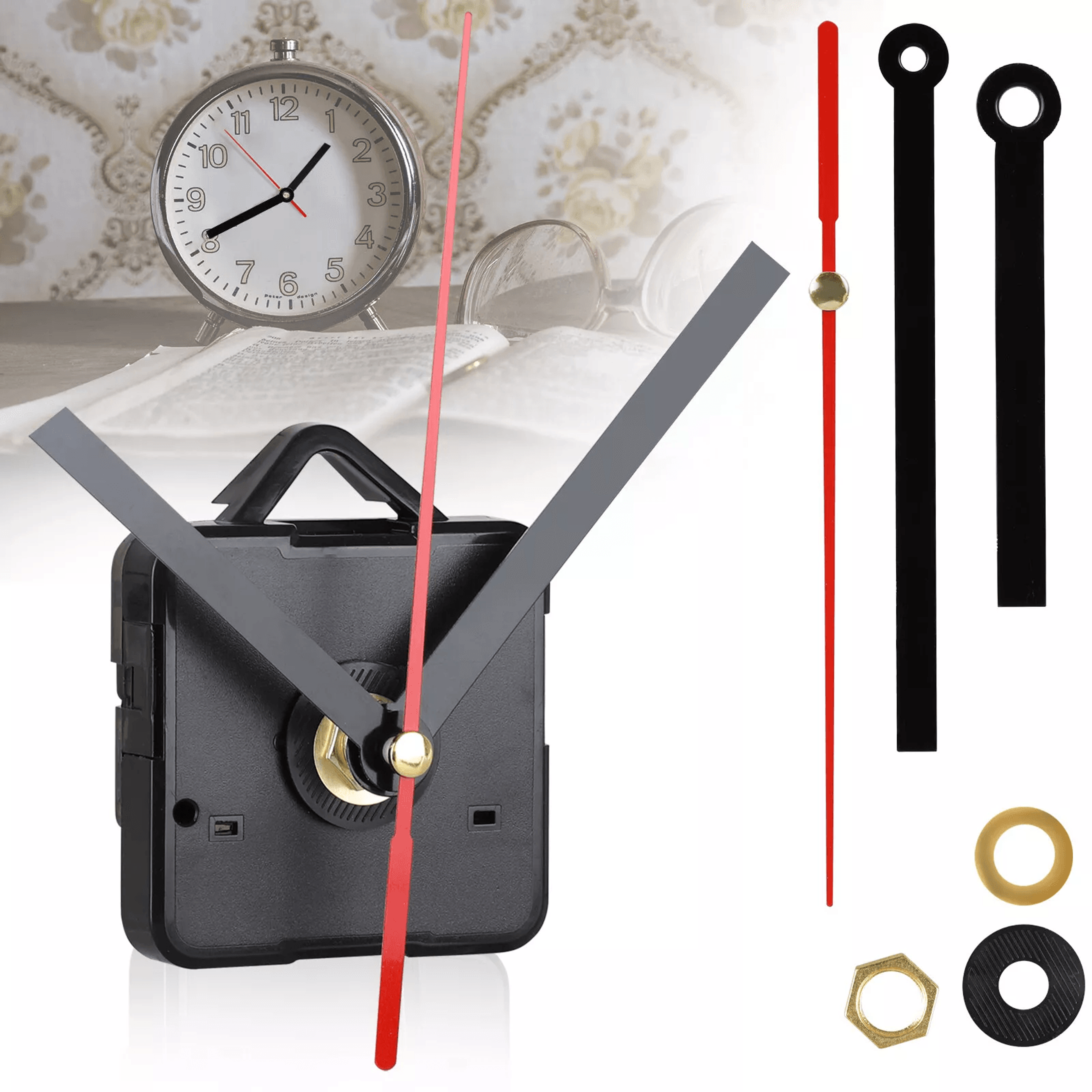 clock movement mechanism quartz wall diy hands repair replacement tool parts kit, silent sweep motor for clock repair