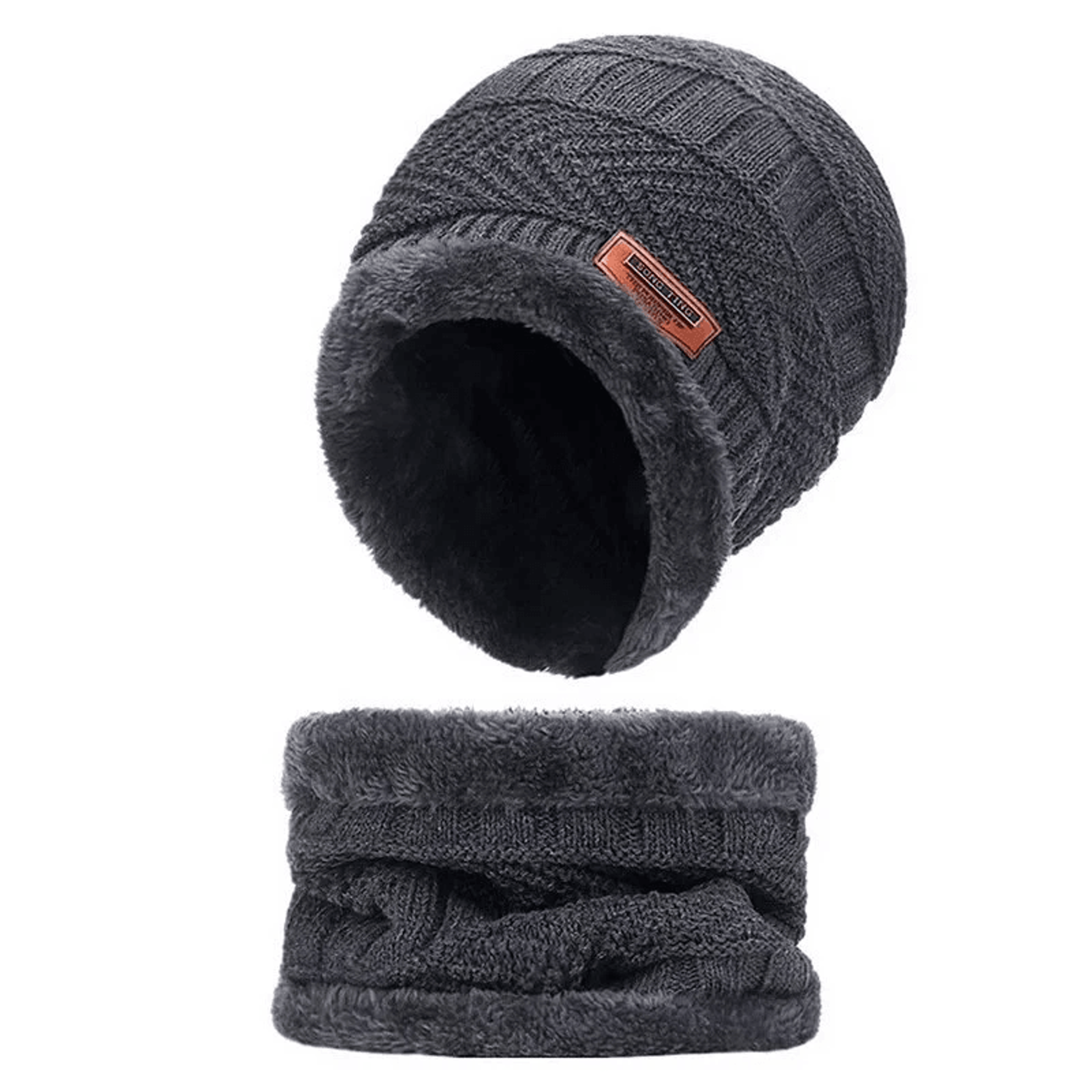 Mens Womens Winter Beanie Hat Scarf Set Warm Knit Hat And Thick Fleece Lined Cap For Cold Weather O 5