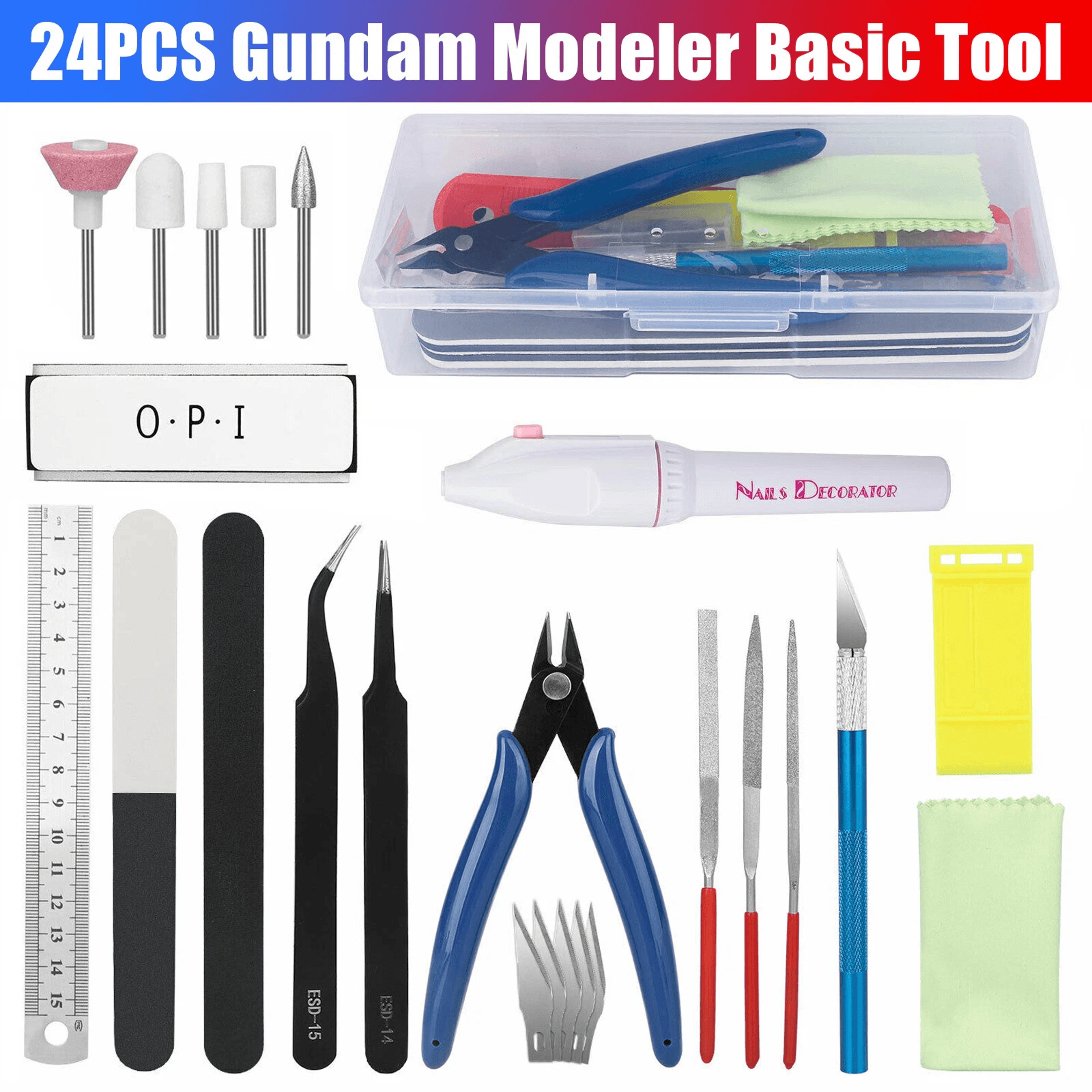 model tool craft set for gundam, professional modeler building kit with box for basic plastic model repair and fix