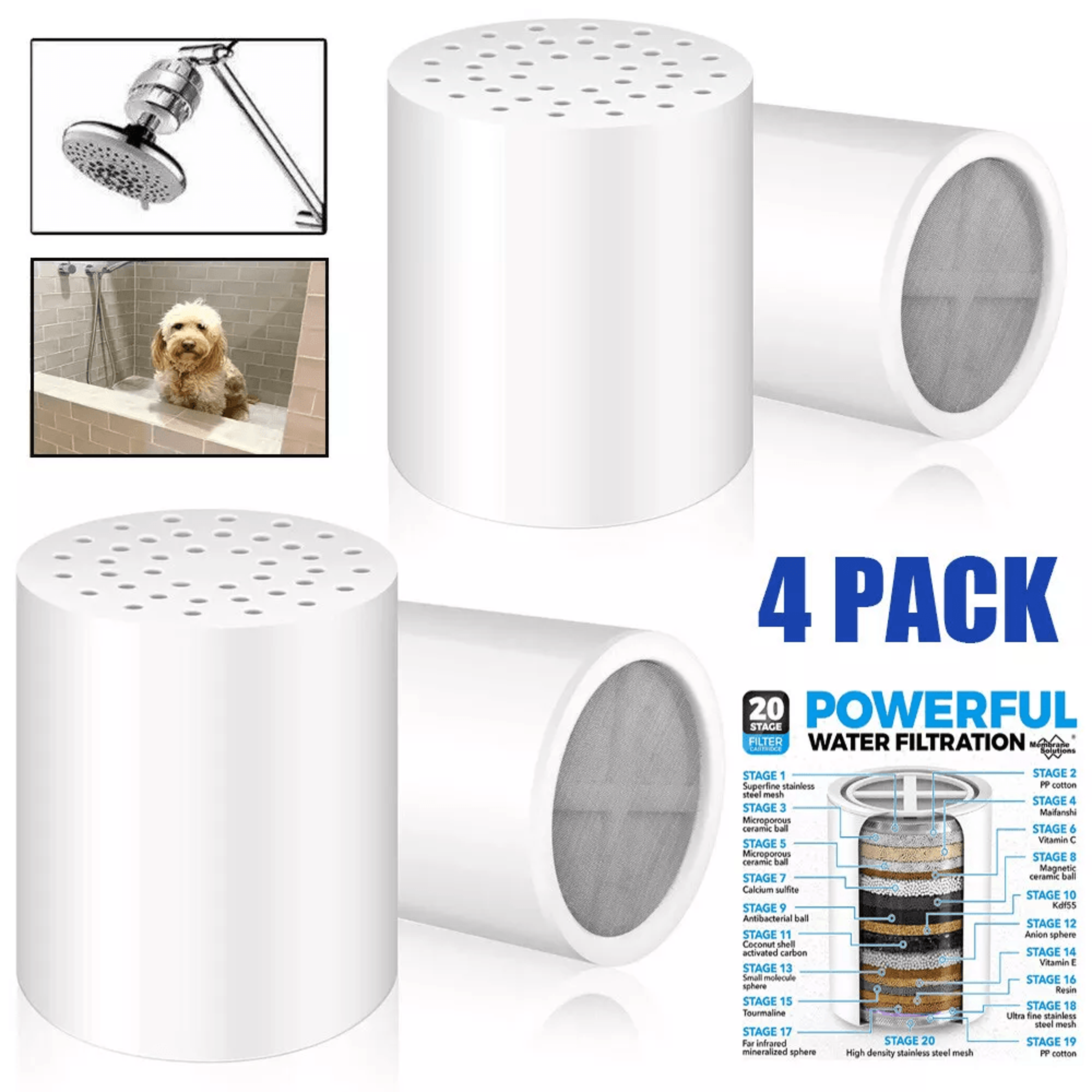 stage shower filter replacement cartridge, universal hard water shower filter for bathroom