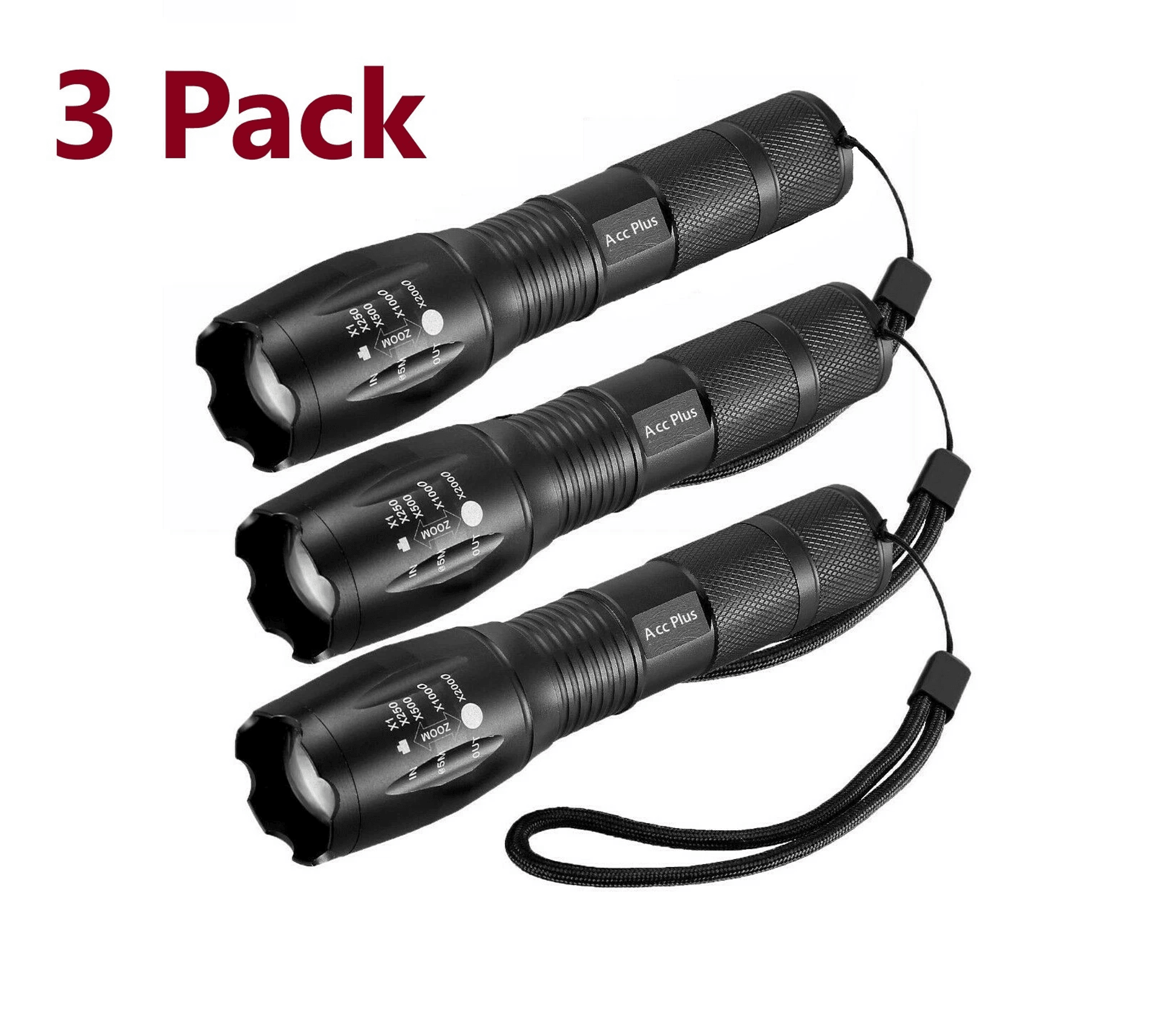 military grade tactical flashlight, high powered, zoomable modes, aluminum body led flashlight for emergency and outdoo