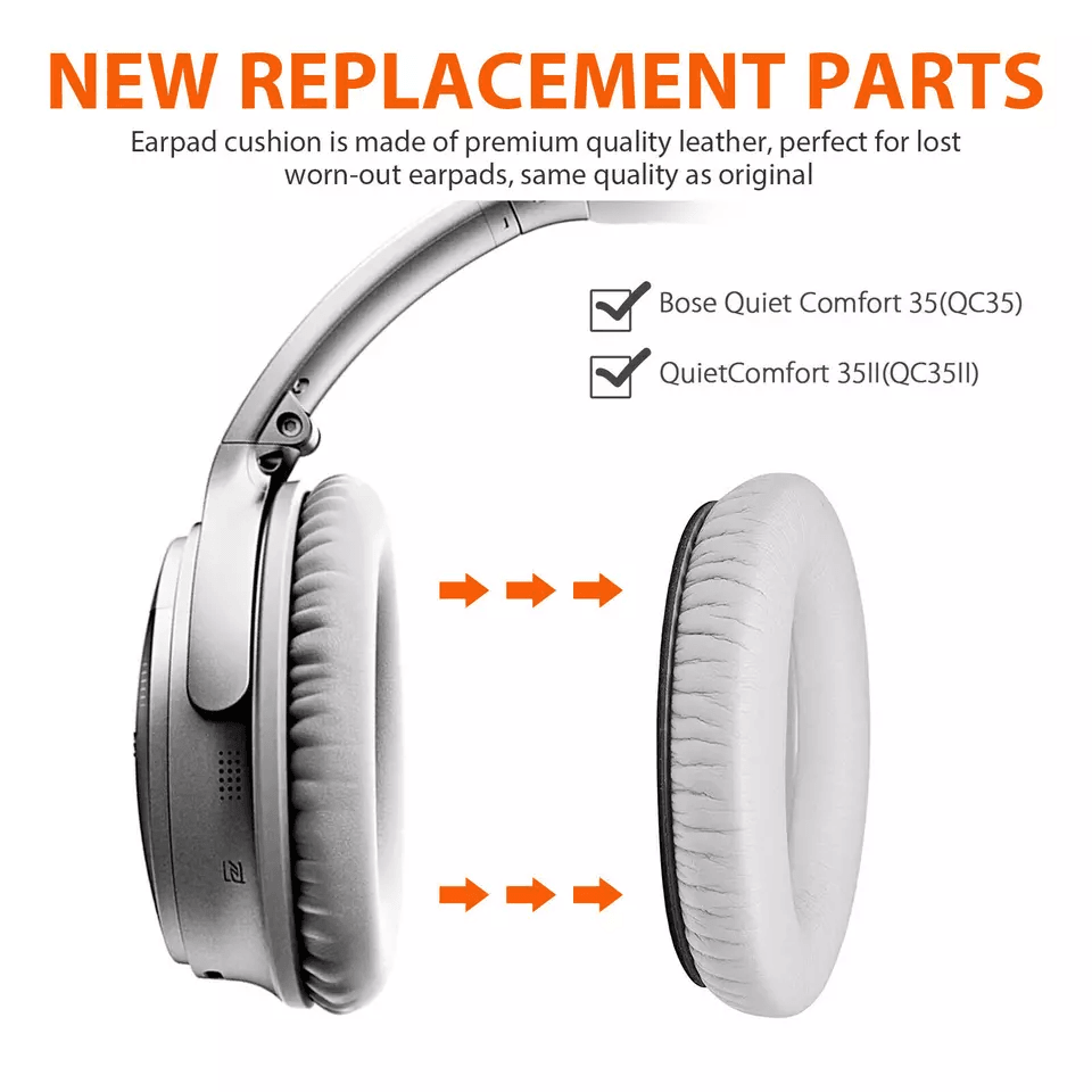 Replacement Ear Pads Cushion For Bose Headphones Soft Protein Leather Earpad Covers 1