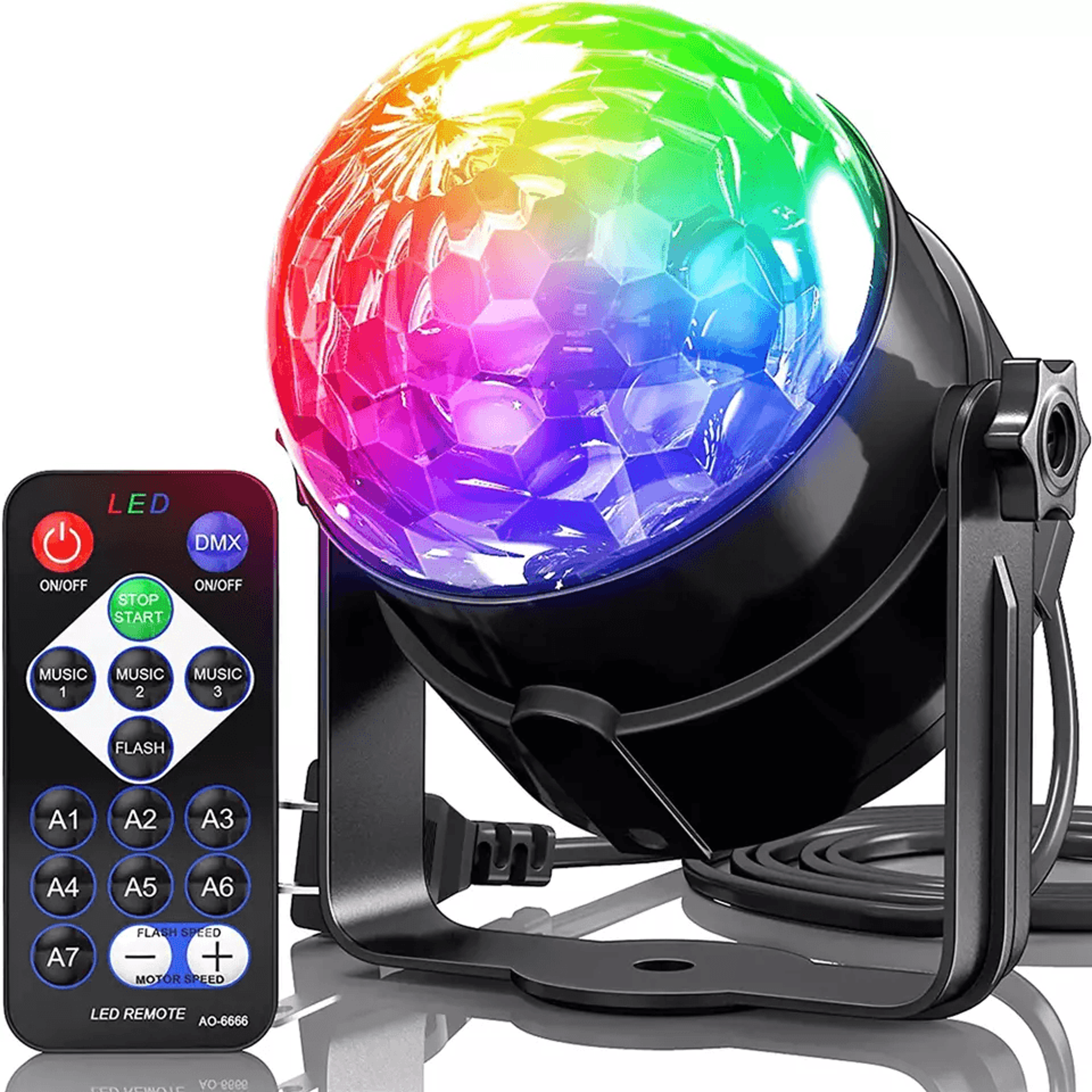 disco party lights strobe led dj ball bulb, sound activated dance lamp for party & home decor