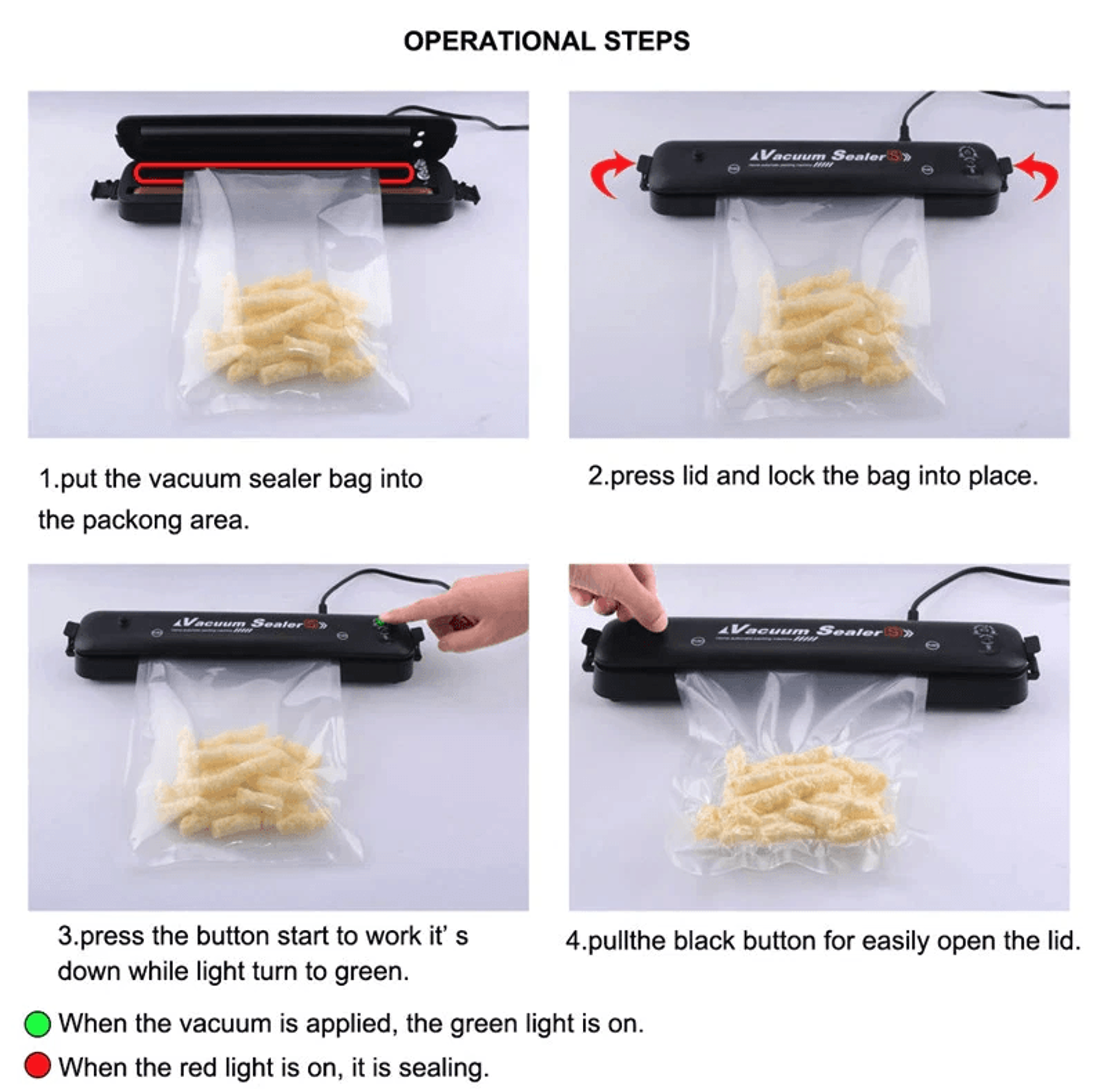 Vacuum Sealer Machine Food Preservation Storage Saver Automatic Kitchen Sealing System With Seal Ba 11