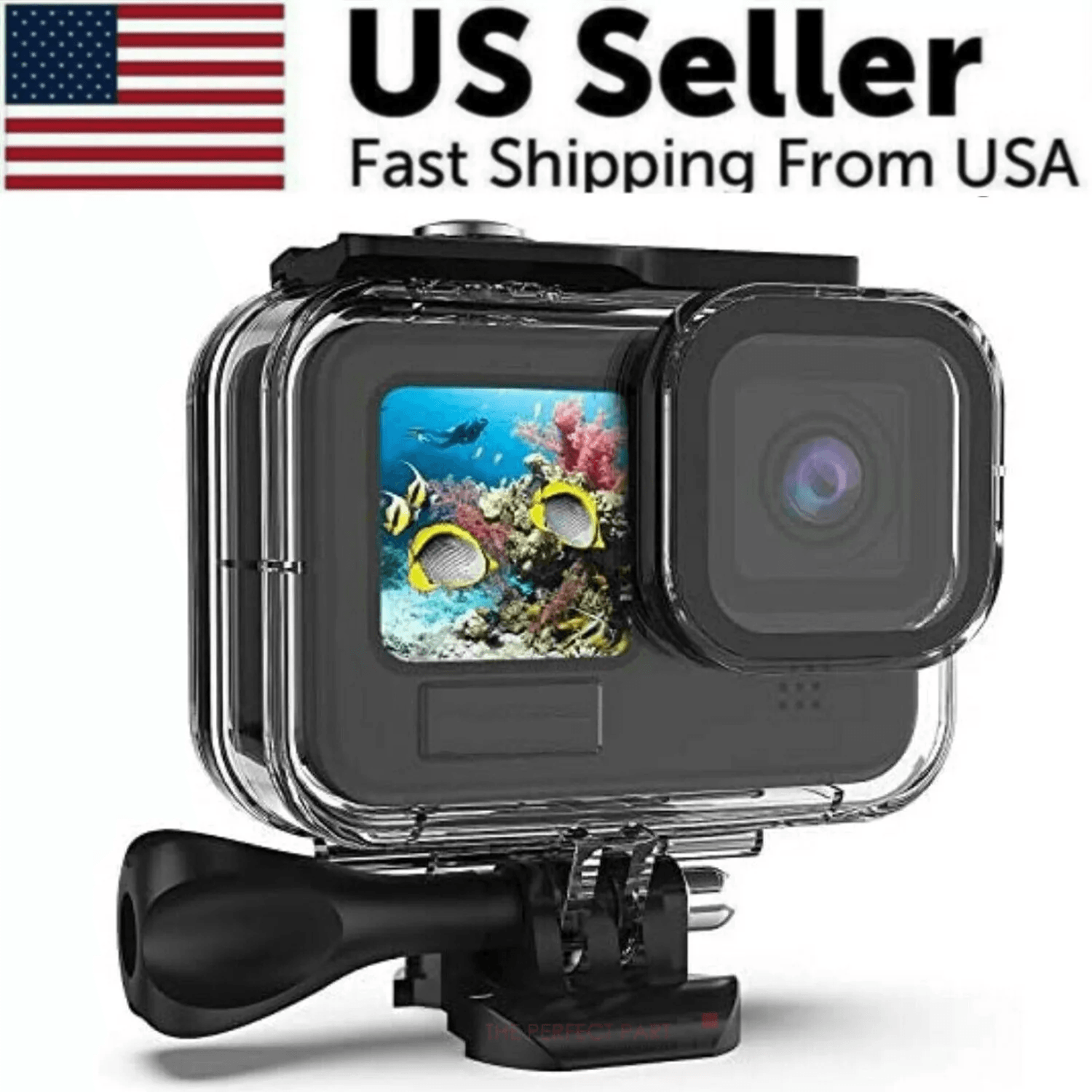for gopro hero 11 10 9 black waterproof housing case 60m diving protective underwater shell cover mount accessory