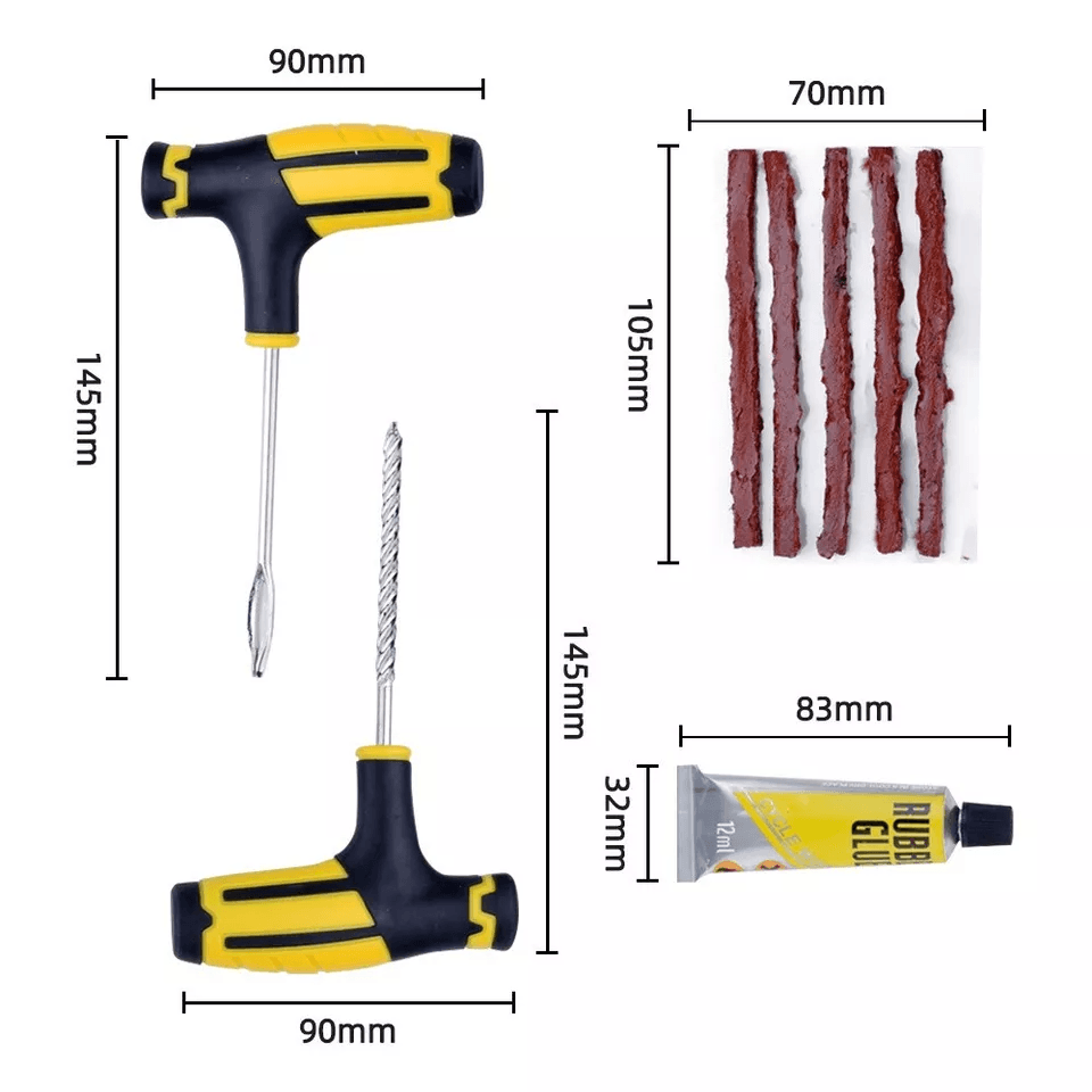 Tire Repair Kit Heavy Duty DIY Flat Tire Plug Patch Set For Car Truck Motorcycle SUV ATV  Home Gara 16