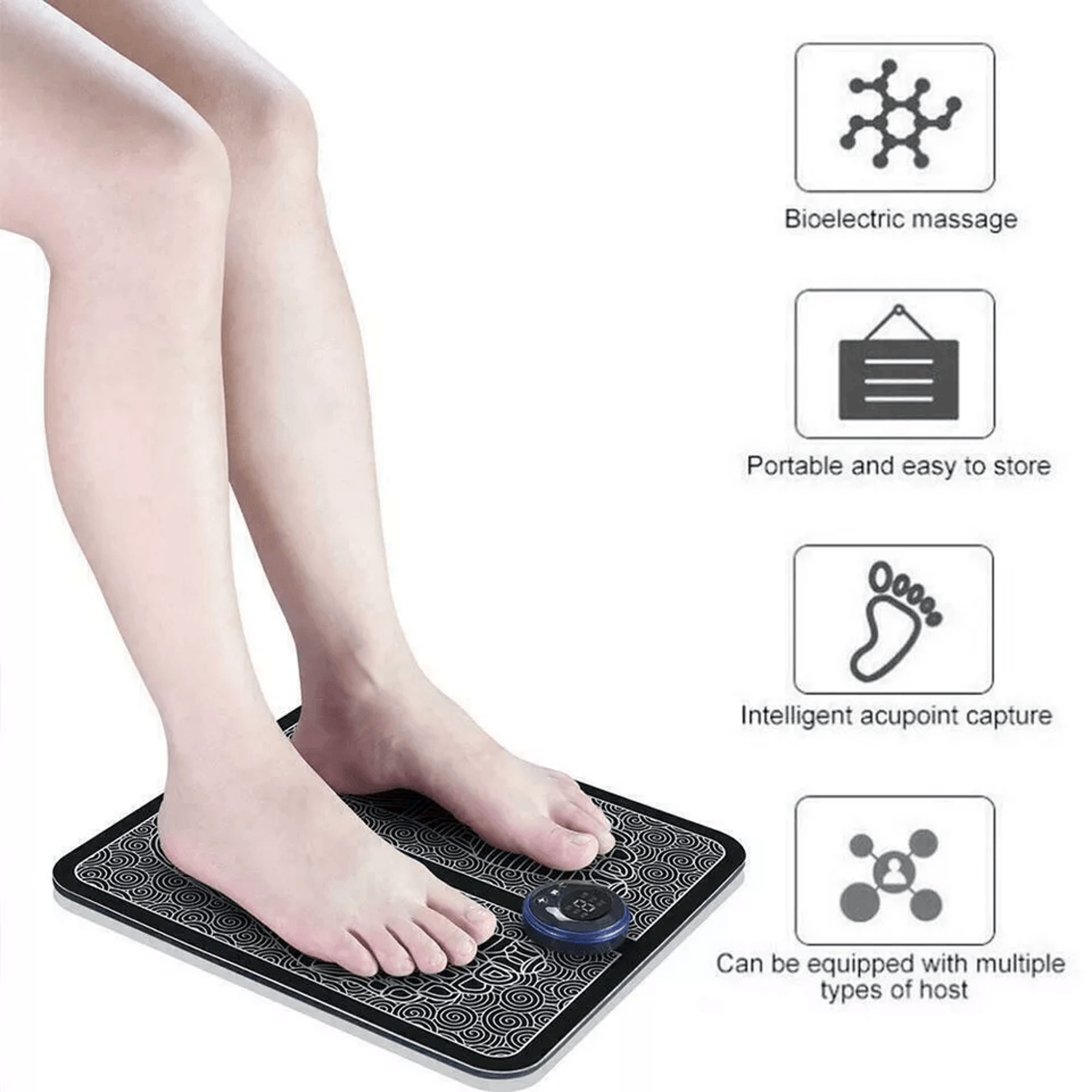 Electric EMS Foot Massager Pad Leg Reshaping Muscle Relaxation  Deep Kneading Pain Relief Machine F 4