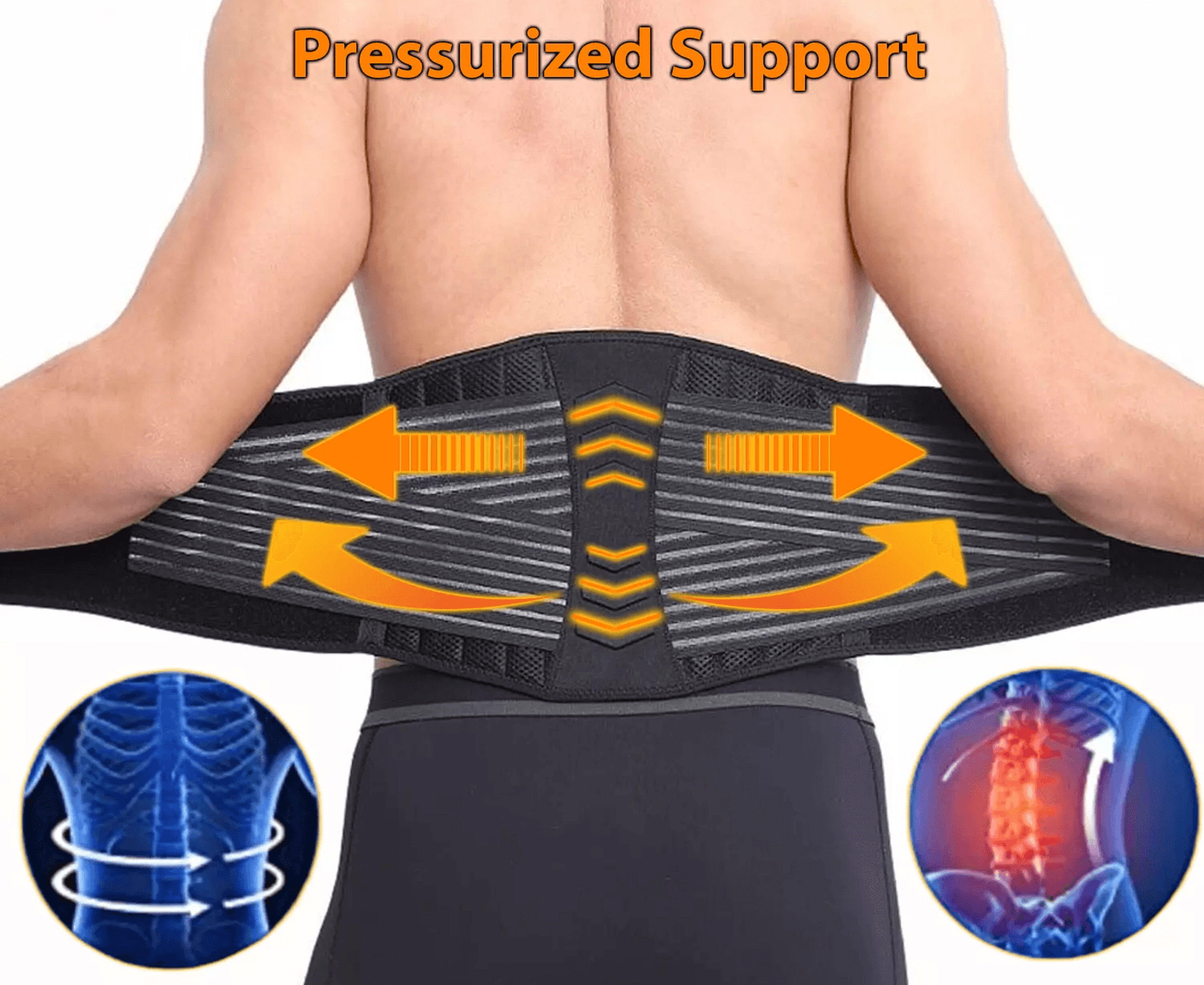 lower back support brace, lumbar waist belt double pull design with breathable mesh for men & women, pain relief