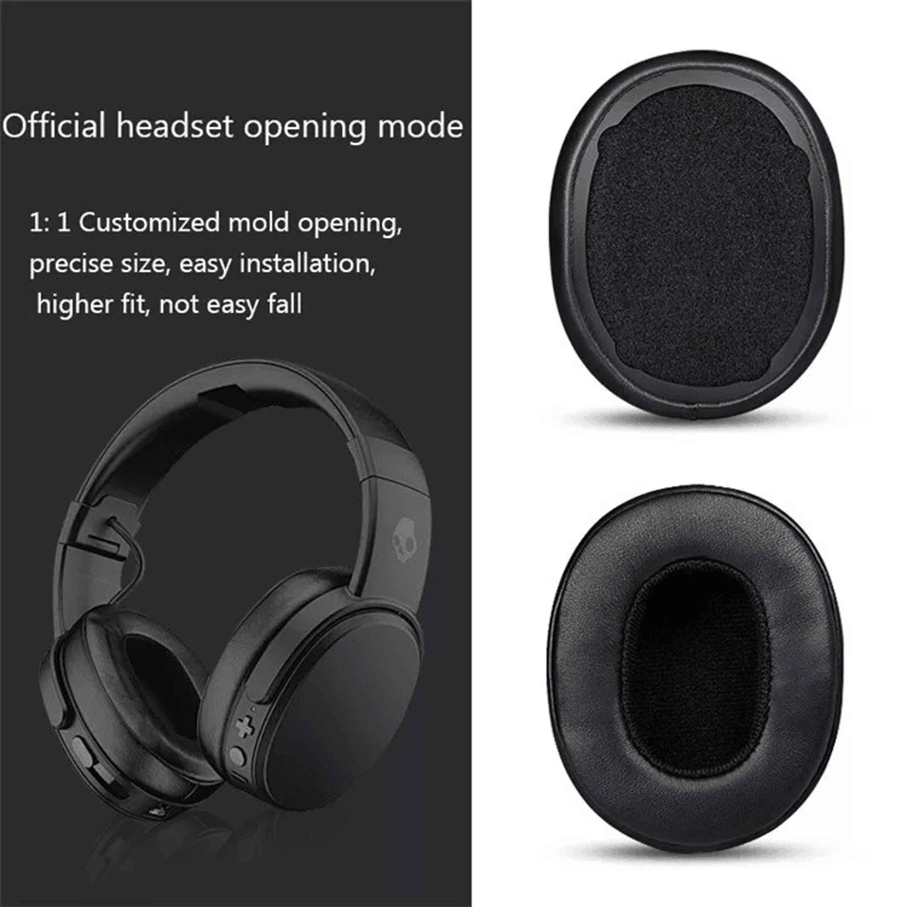 Premium Replacement Ear Cushions For Skullcandy Crusher Wireless  Hesh Headphones Durable Leather E 1