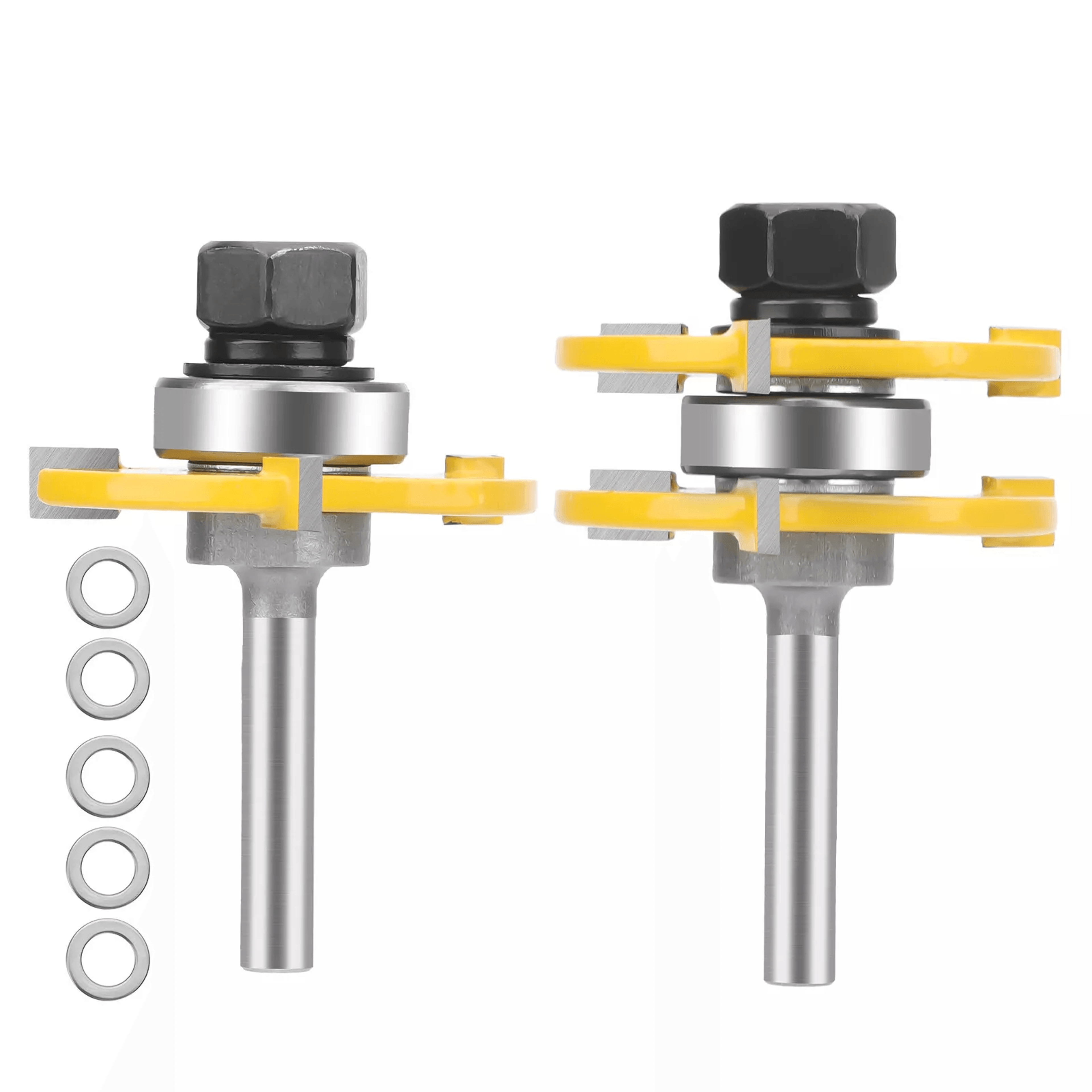 tongue and groove router bit set, shank, teeth adjustable t-shape woodworking cutter