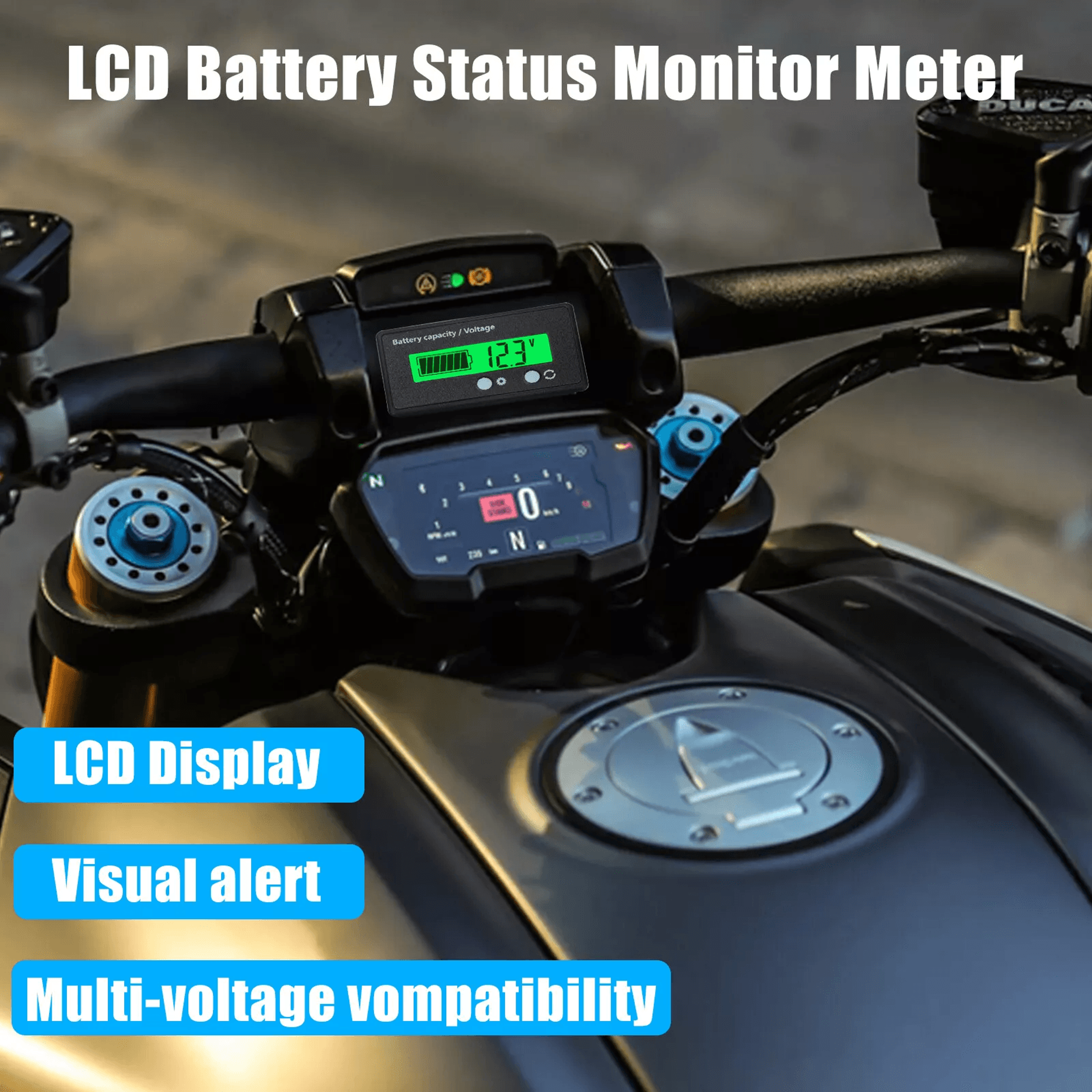 12V24V36V48V Battery Status Charge Digital Indicator Monitor Meter Gauge MultiVoltage Green Backlig 2