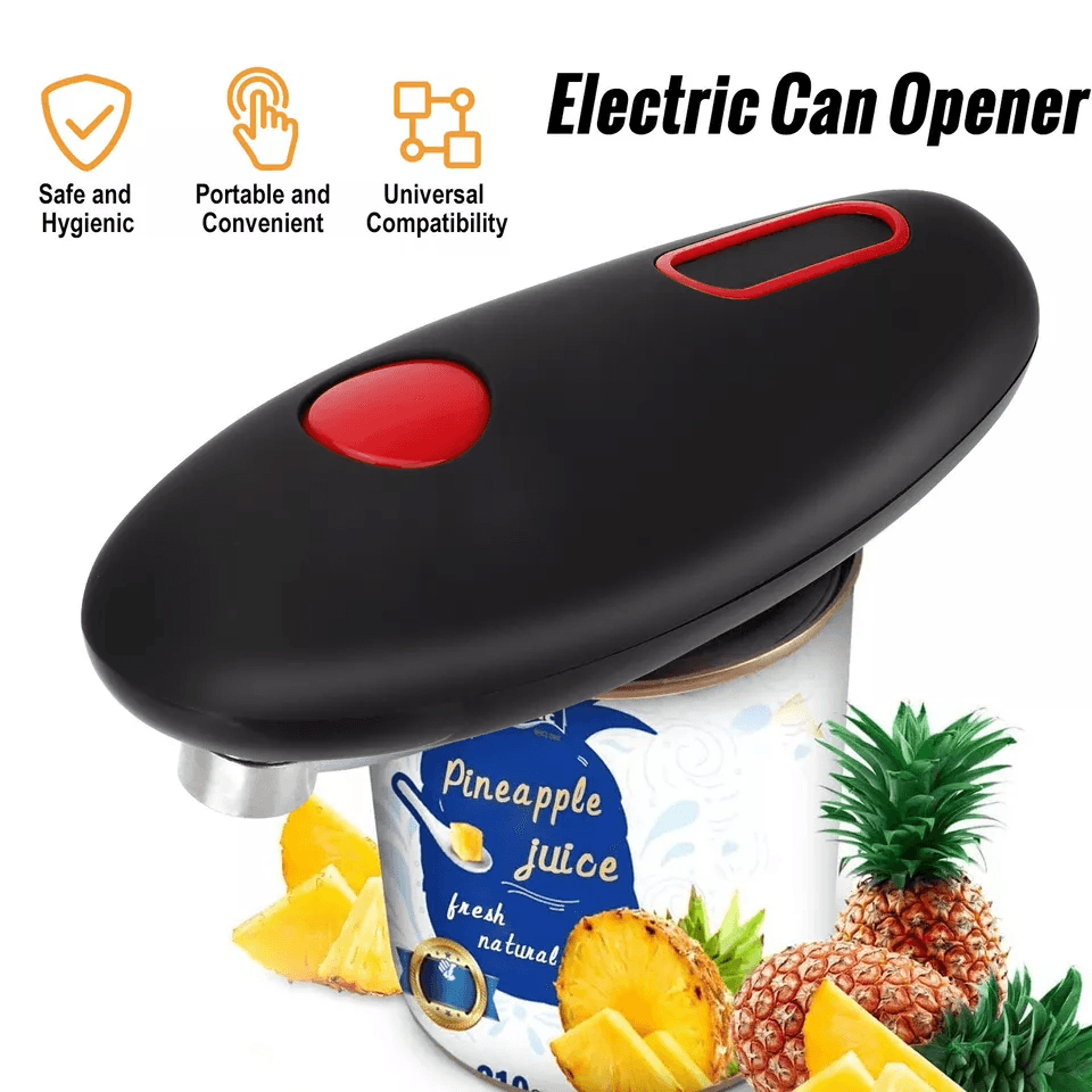 electric commercial can opener, smooth edge, hands-free, stainless steel automatic kitchen tool