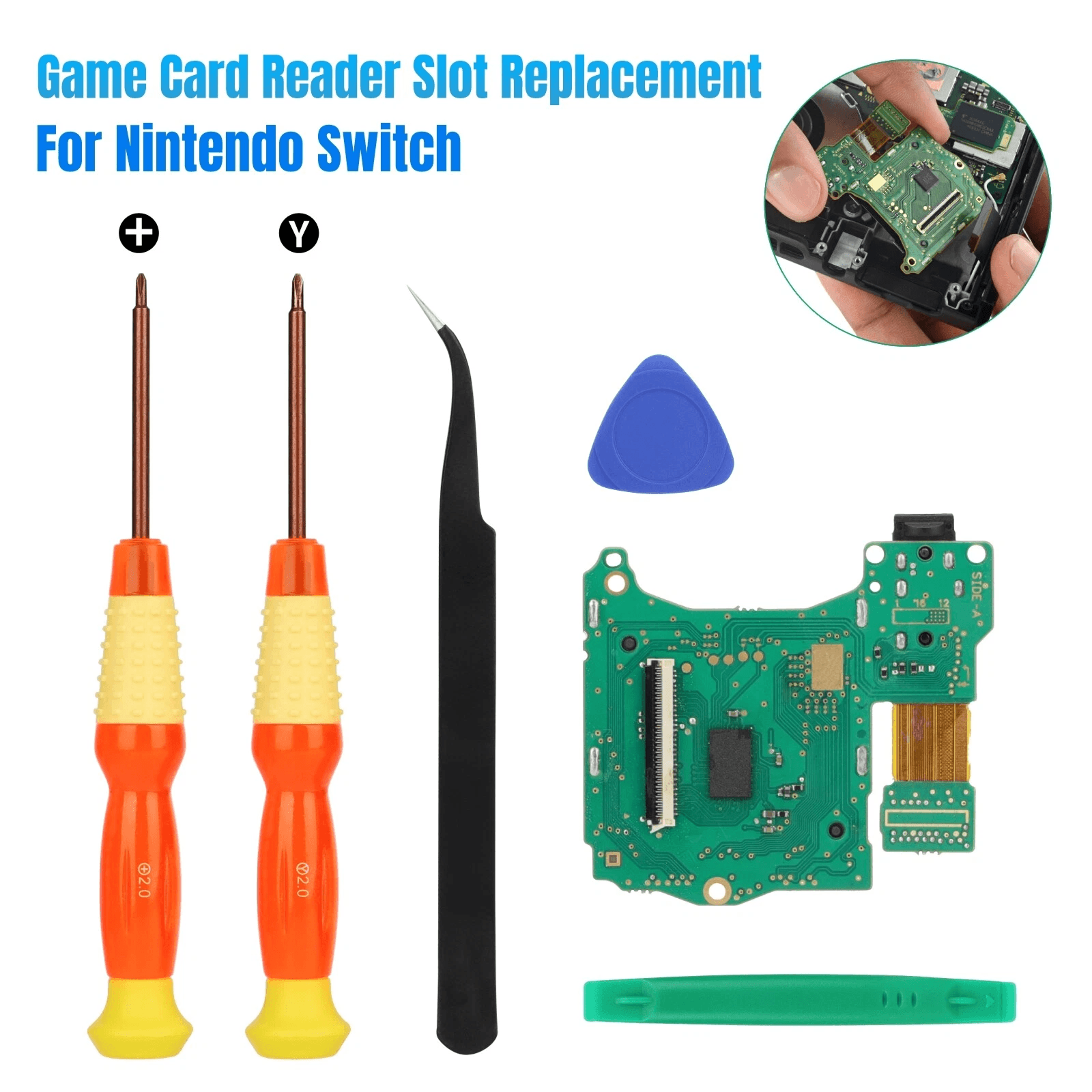 replacement game card cartridge reader slot repair tool kit for nintendo switch headphone jack precision screwdriver