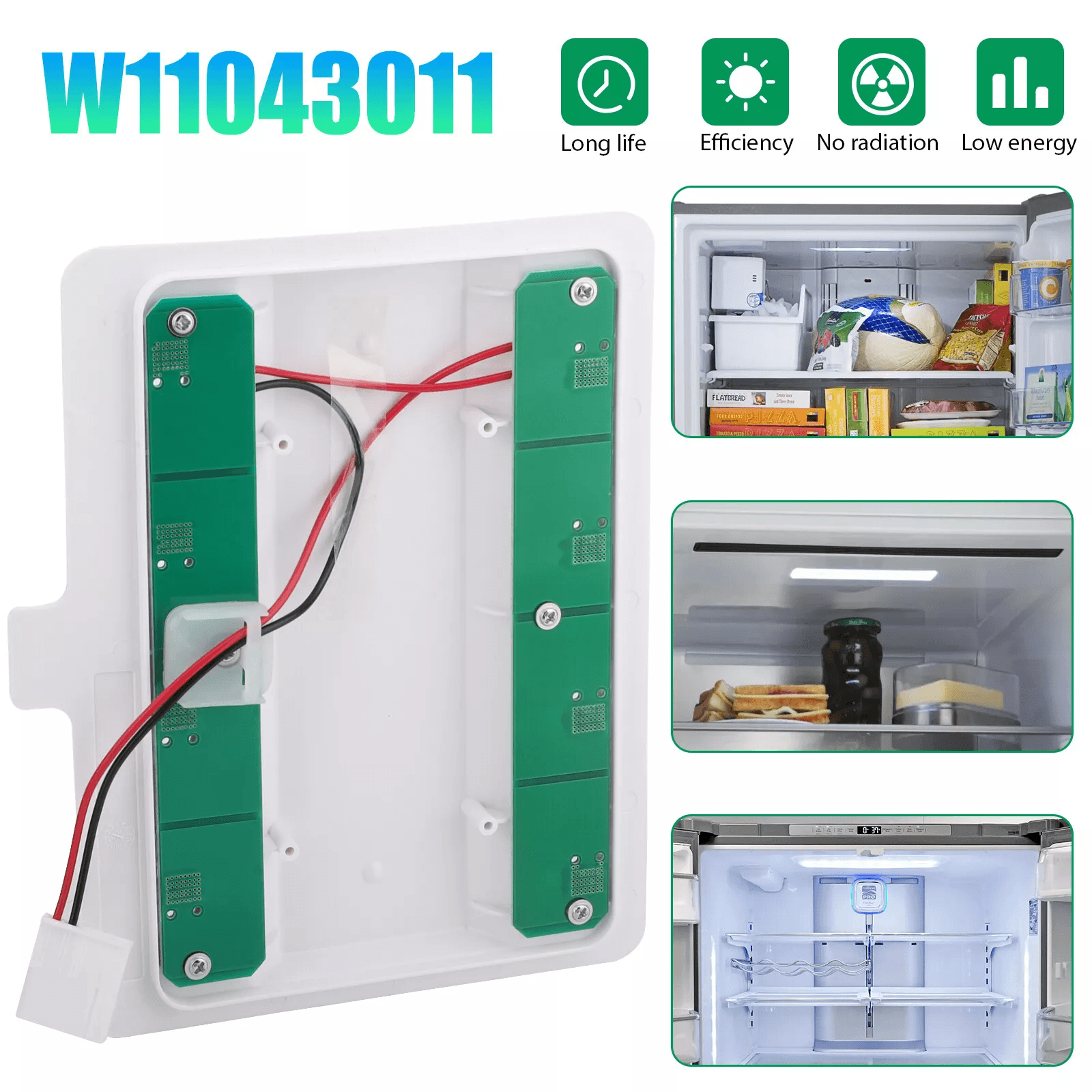replacement led module light for whirlpool, kenmore, maytag & amana refrigerators, waterproof, long-lasting easy install