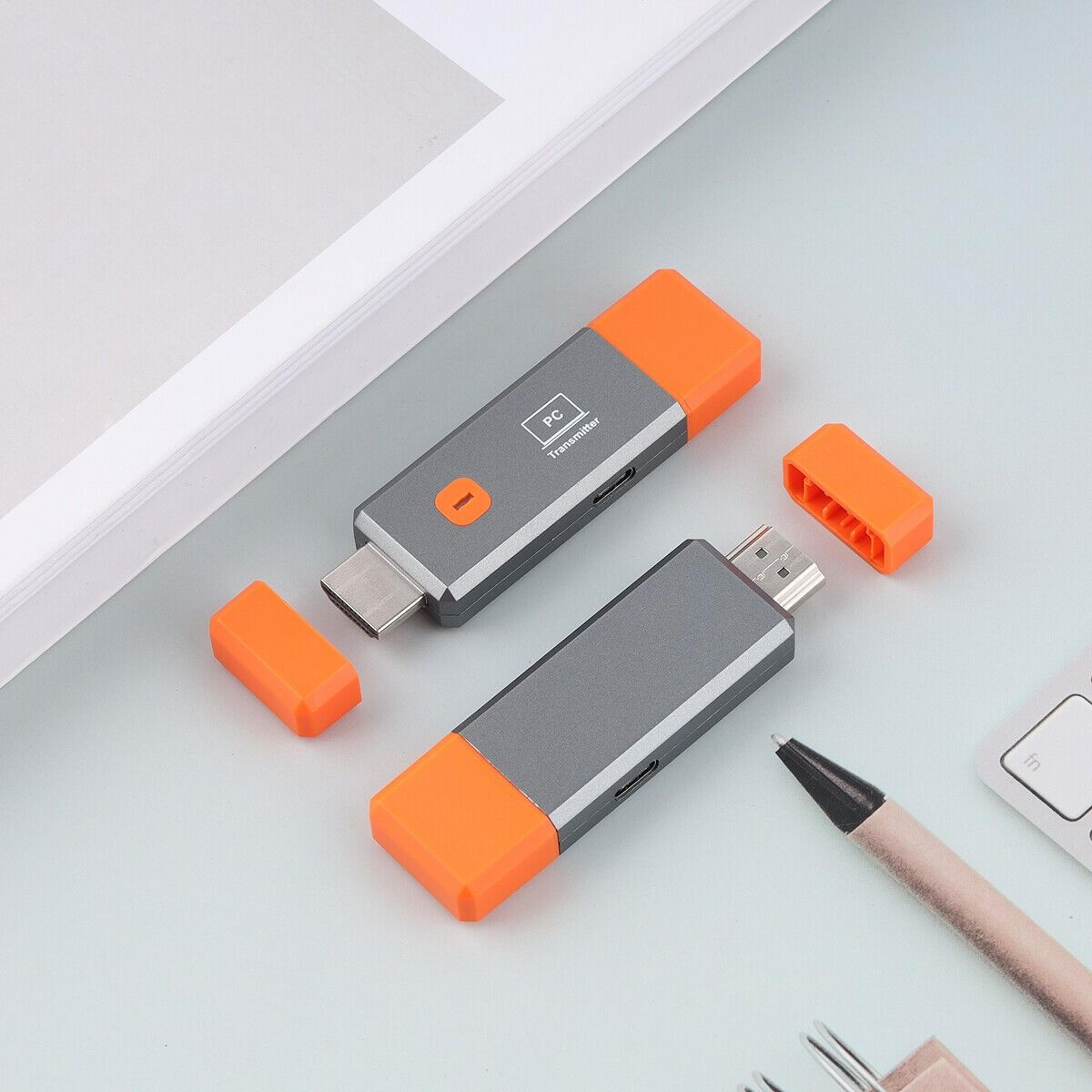 wireless hdmi video dongle adapter, transmitter & receiver kit for pc, camera, laptop to tv, projector, or monitor