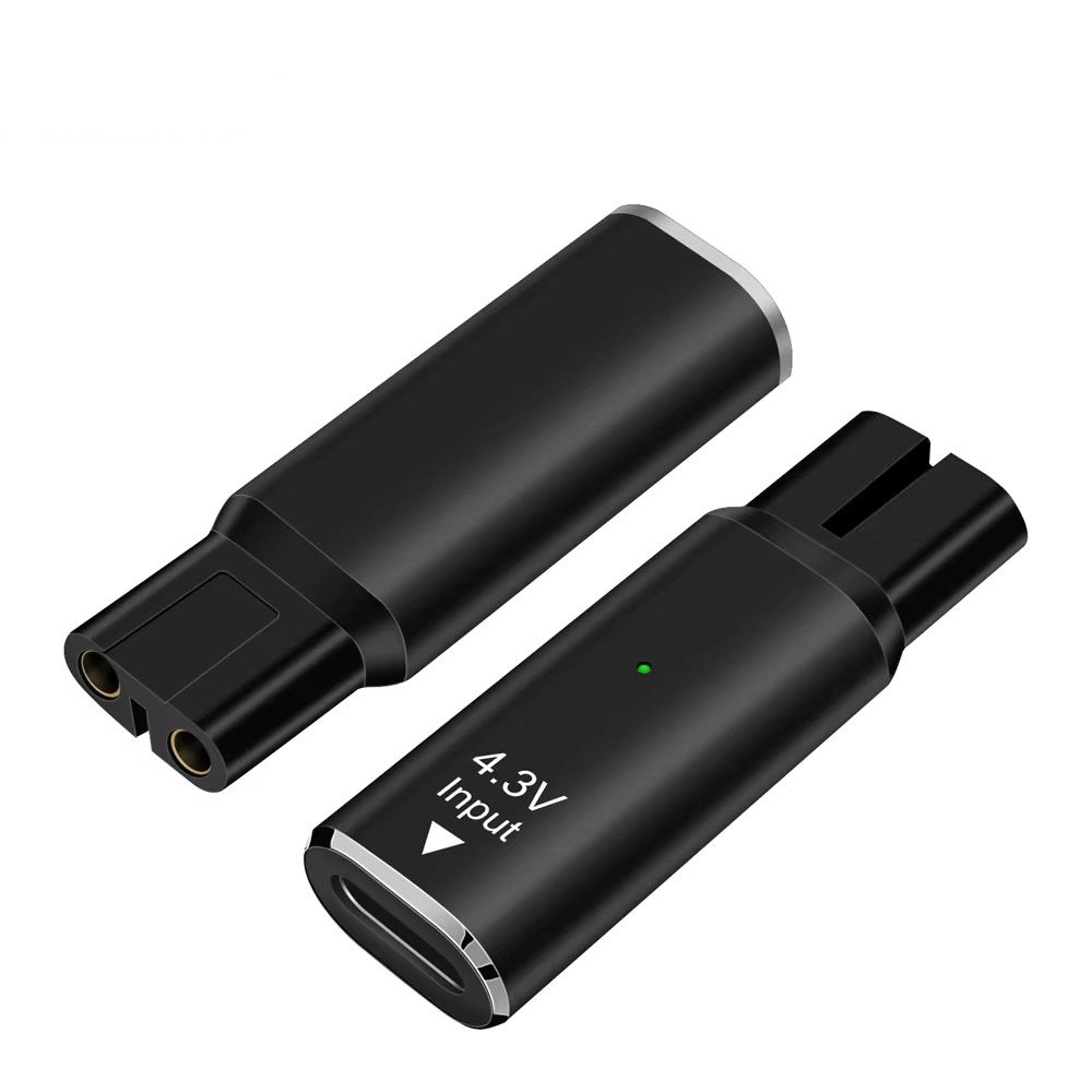 4.3v type-c shaver adapter, charging converter for philips norelco oneblade qp2520, qp2515, qp2620 with led indicator