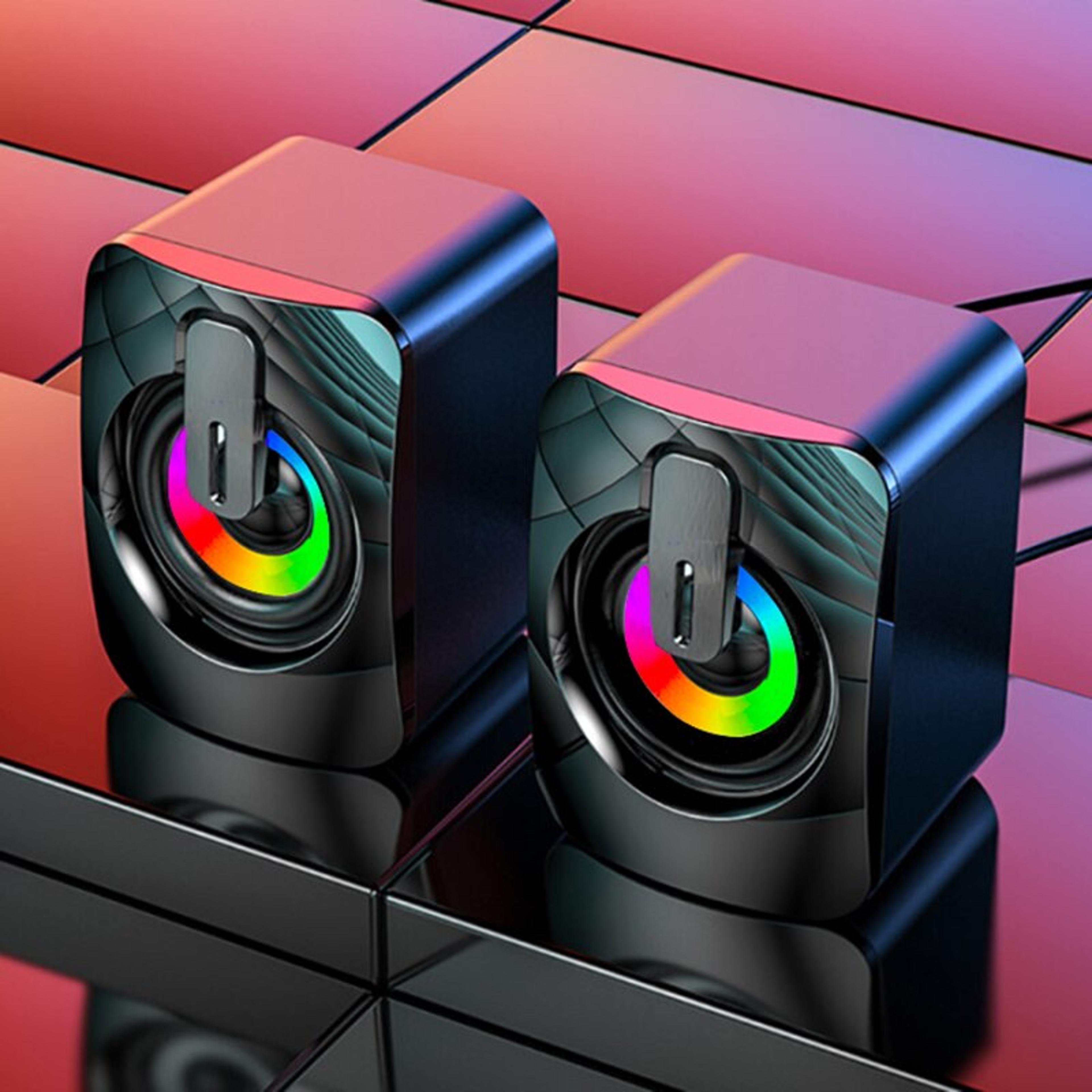 premium computer speakers with led lights high-fidelity pc sound box for desktop & gaming setup
