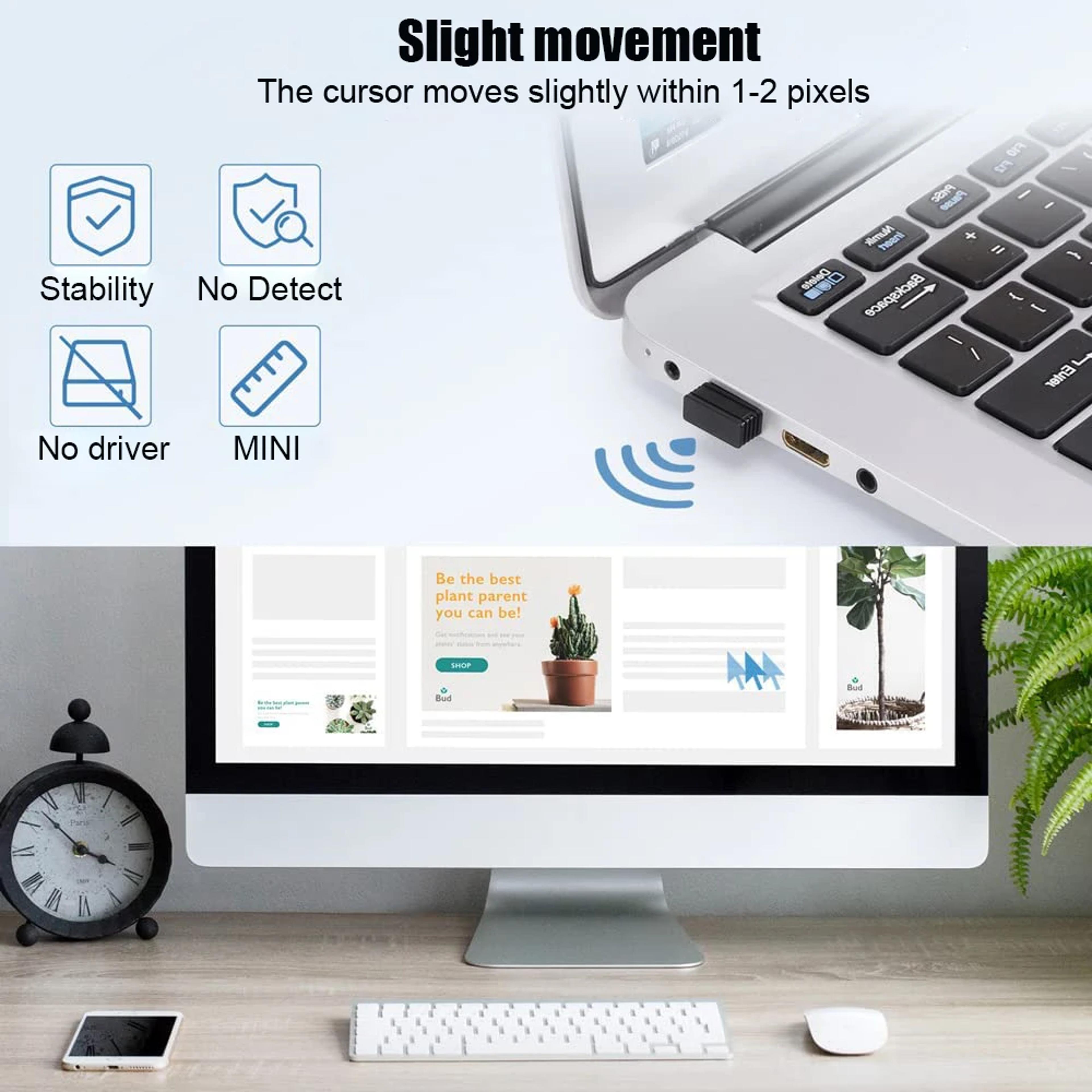Wireless Mouse Jiggler USB Port Shaker Wiggler Mover Keeps Computer Awake Automatic For Laptop Unde 3