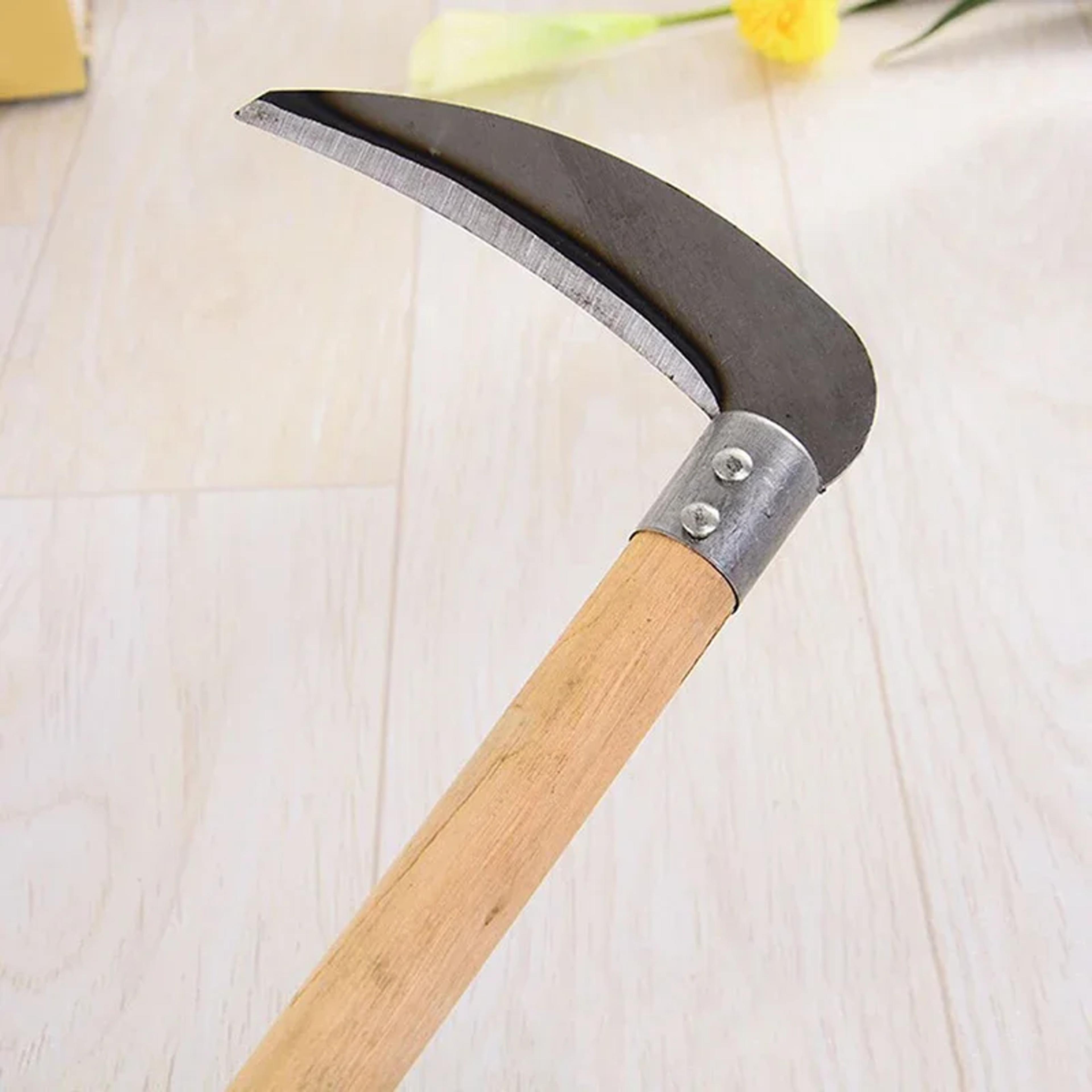 Heavy Duty Long Handle Sickle Ergonomic Garden Weeding  Grass Cutting Tool 1