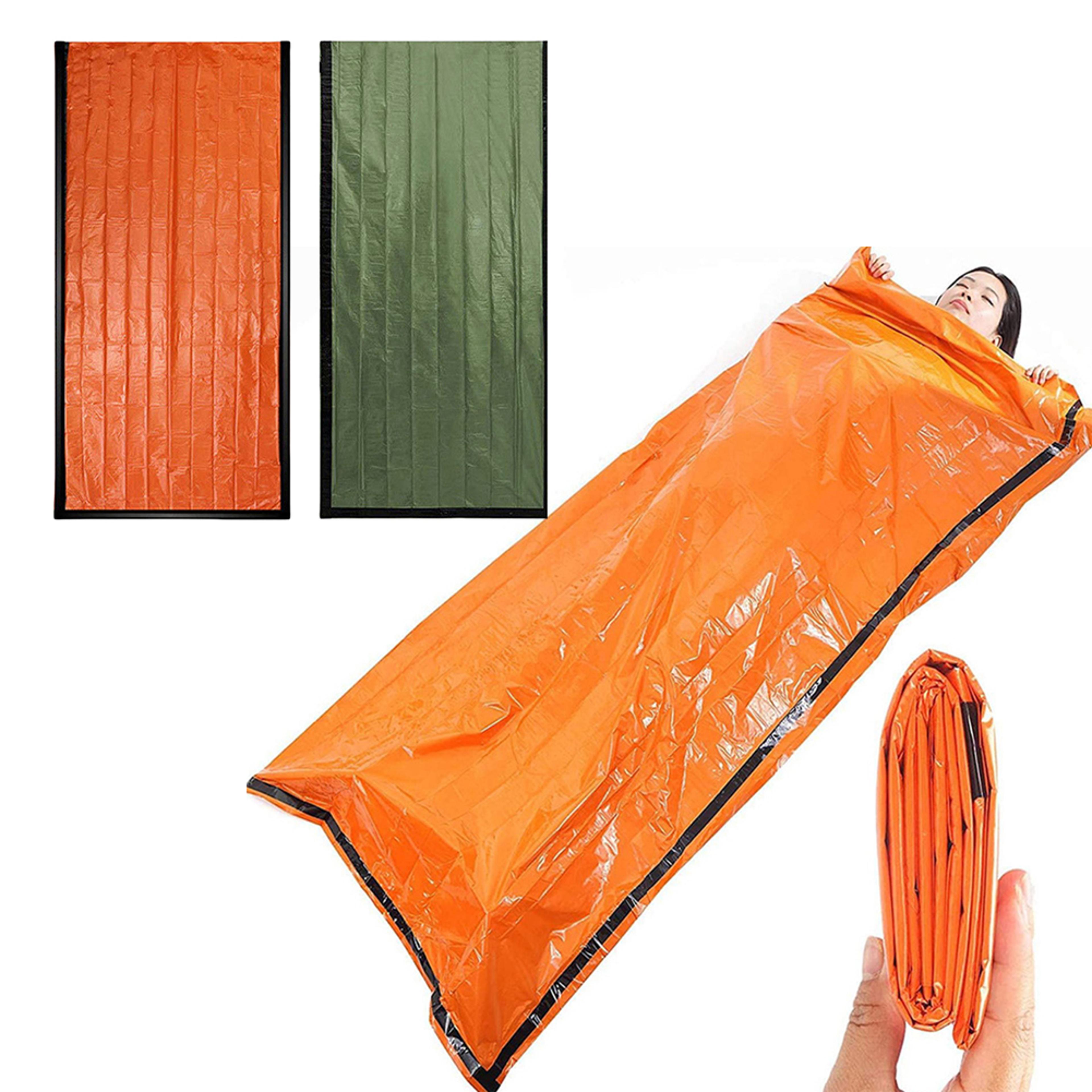 portable thermal sleeping bag, emergency blanket waterproof survival bivy for camping hiking outdoor survival gear