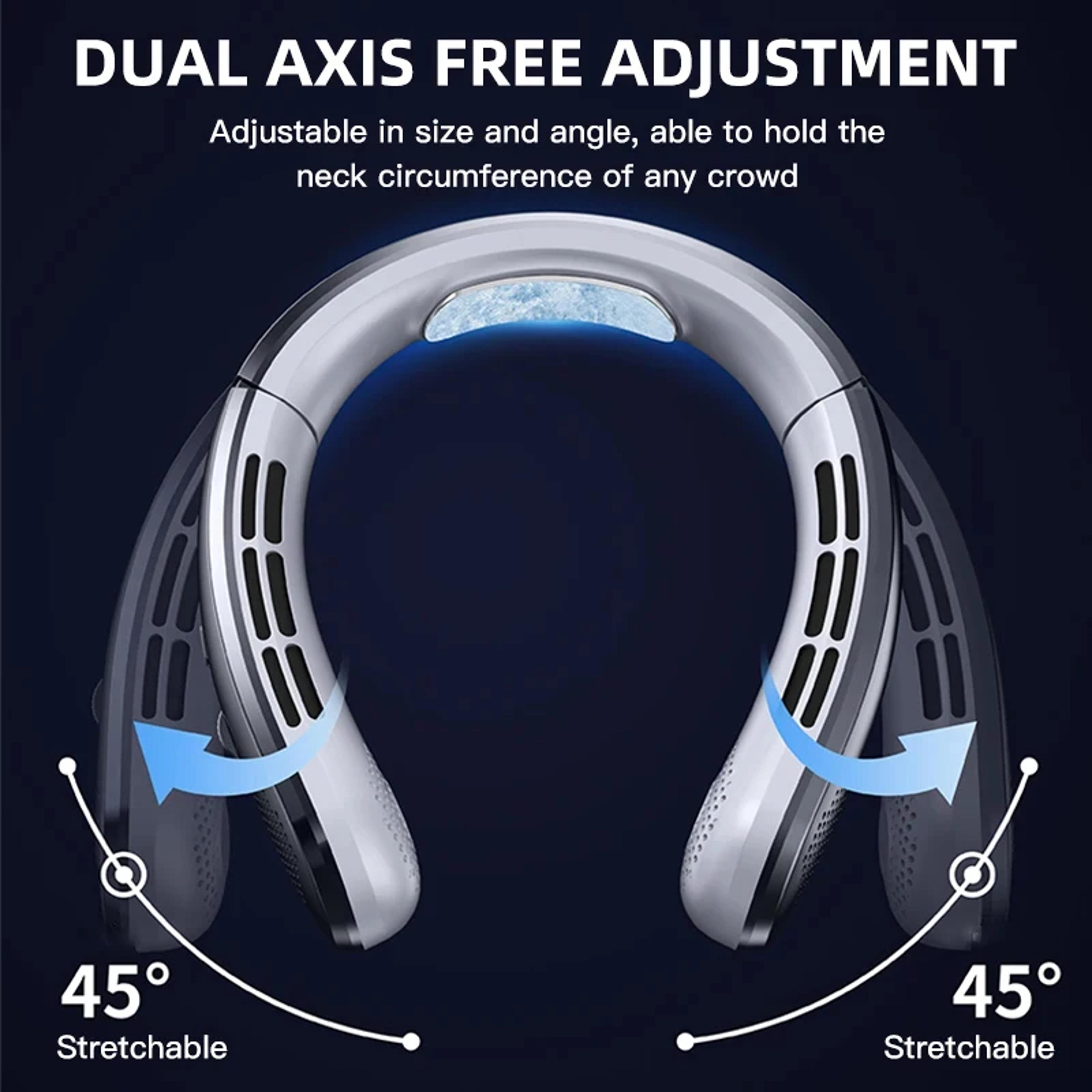 8000mAh Hanging Neck Fan Bladeless Portable USB Rechargeable Mute Fan With LED Digital Display Pers 3